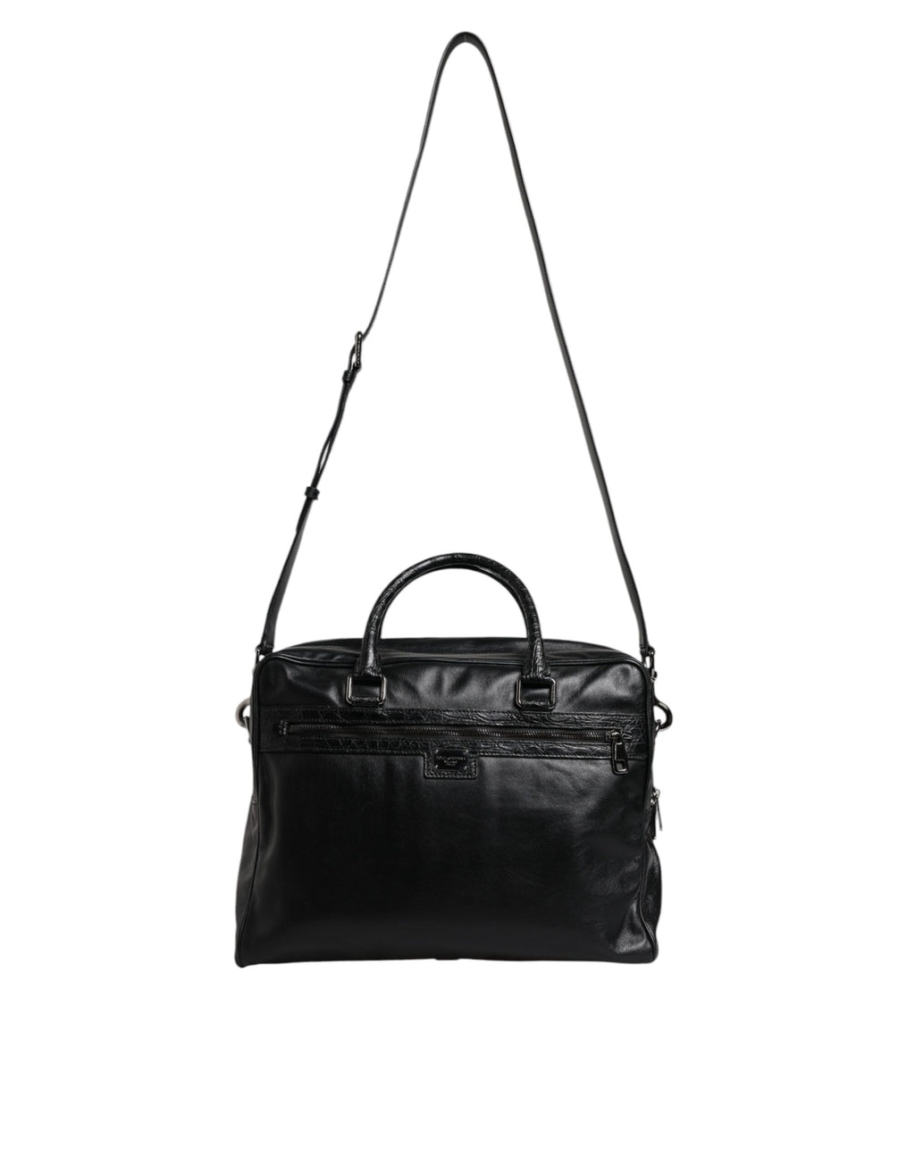 Sac bandoulière en cuir noir Dolce &amp; Gabbana