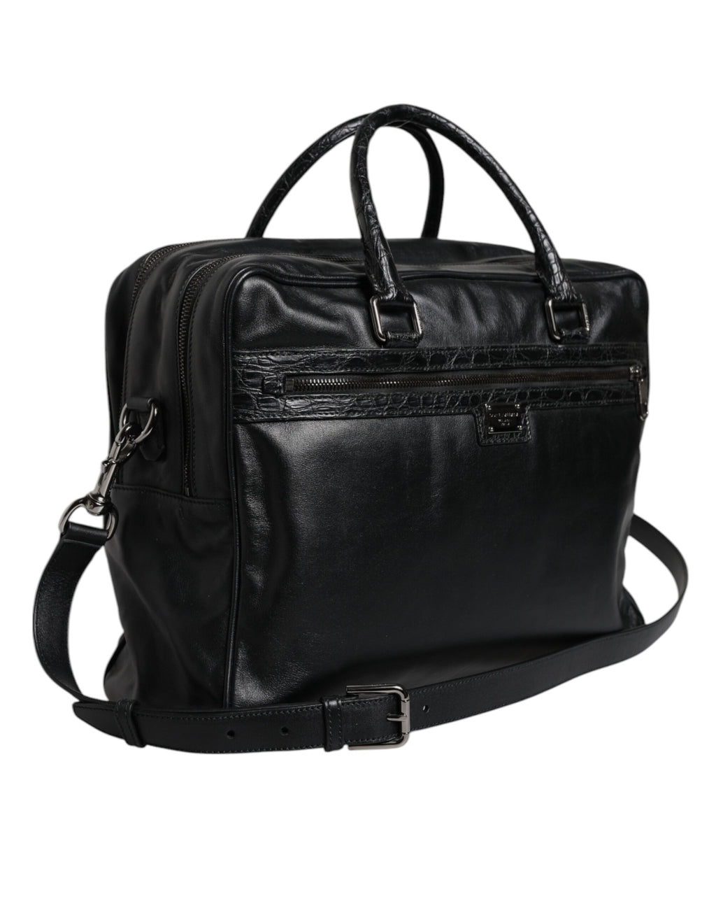 Sac bandoulière en cuir noir Dolce &amp; Gabbana
