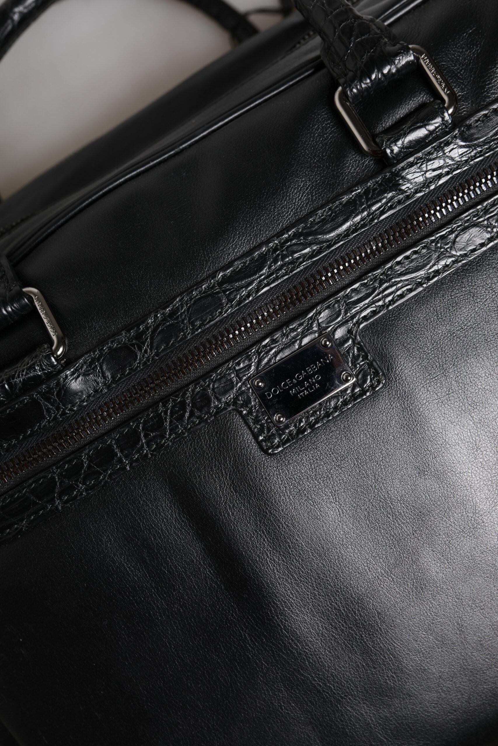 Sac bandoulière en cuir noir Dolce &amp; Gabbana