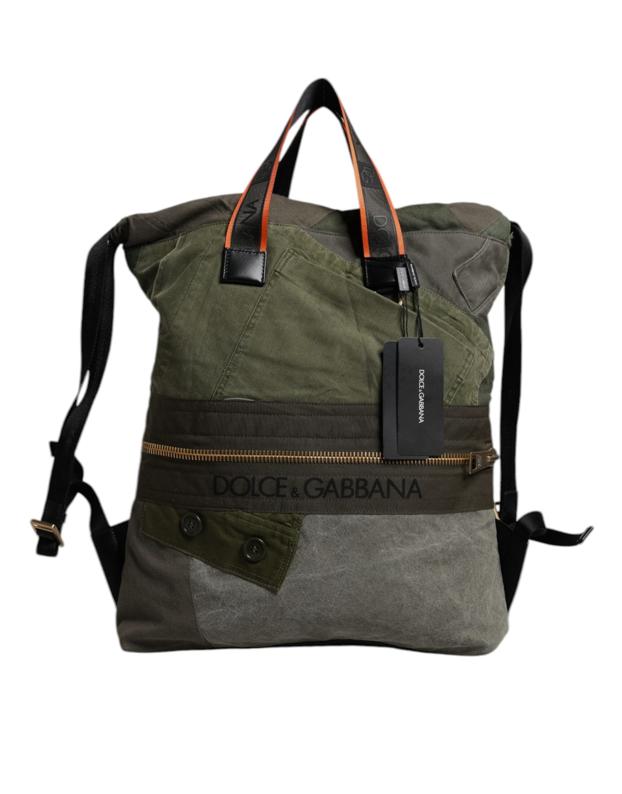 Sac à dos patchwork vert militaire Dolce &amp; Gabbana