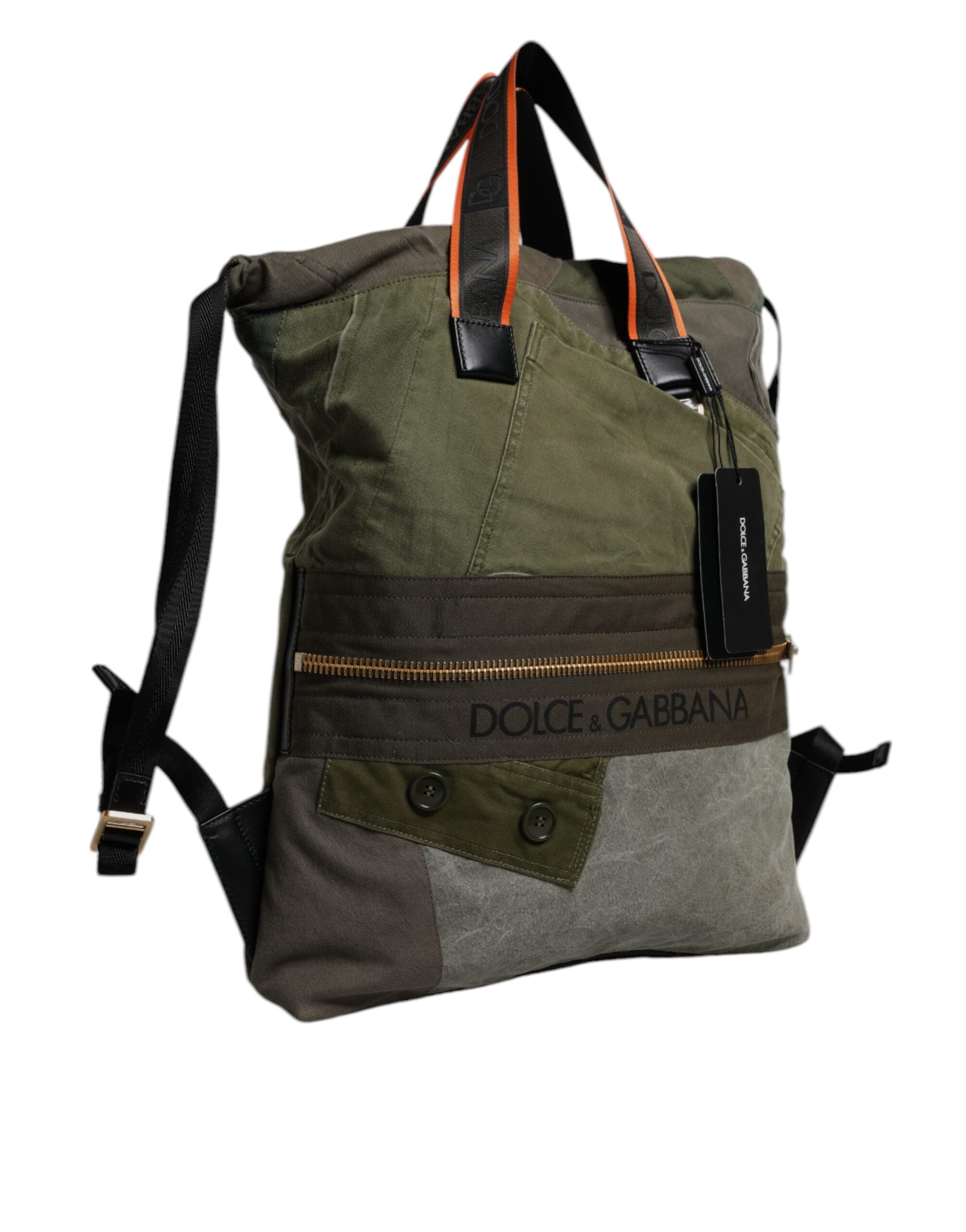 Sac à dos patchwork vert militaire Dolce &amp; Gabbana