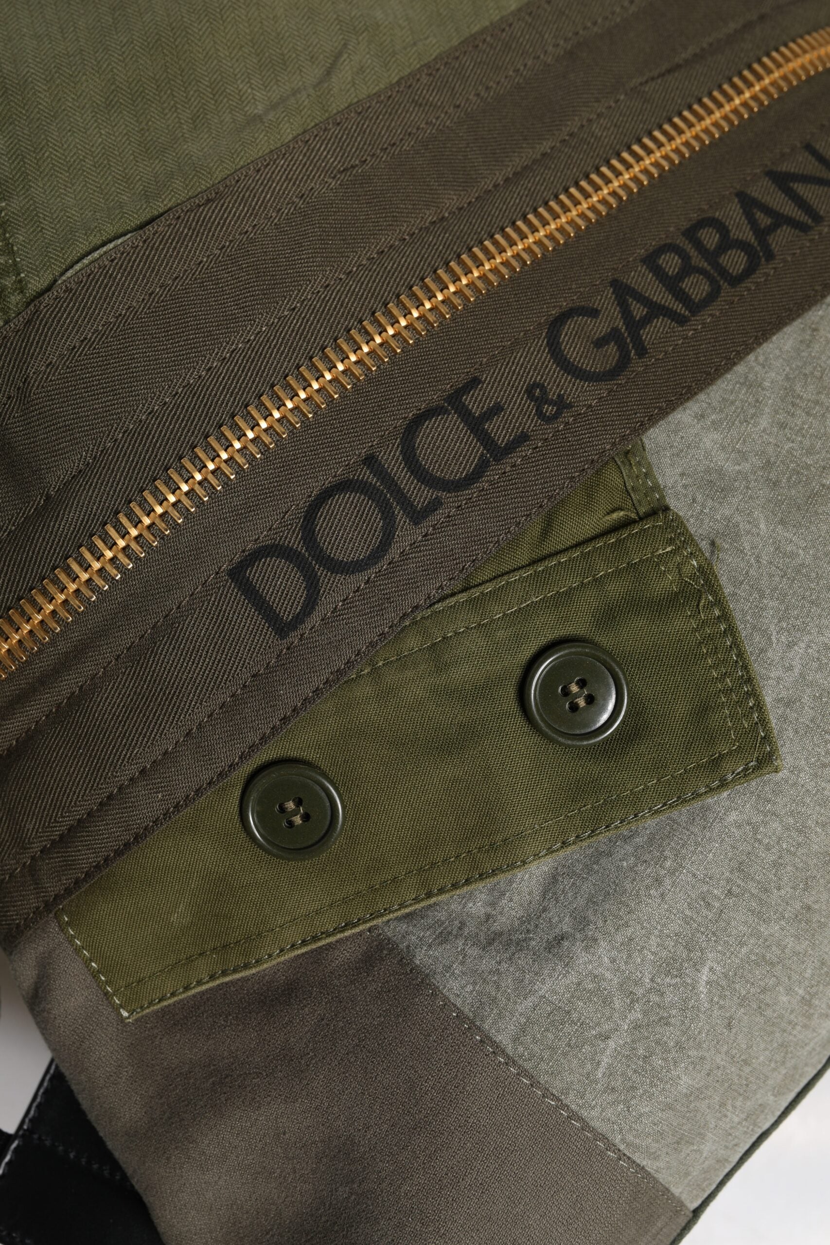 Sac à dos patchwork vert militaire Dolce &amp; Gabbana