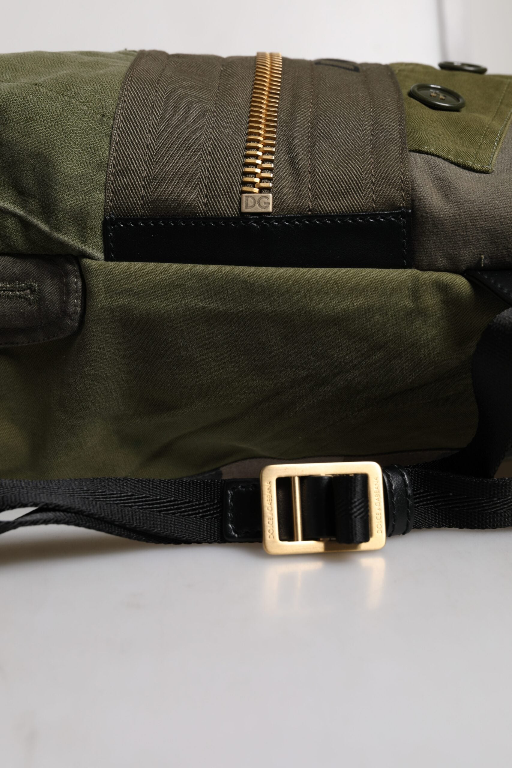 Sac à dos patchwork vert militaire Dolce &amp; Gabbana