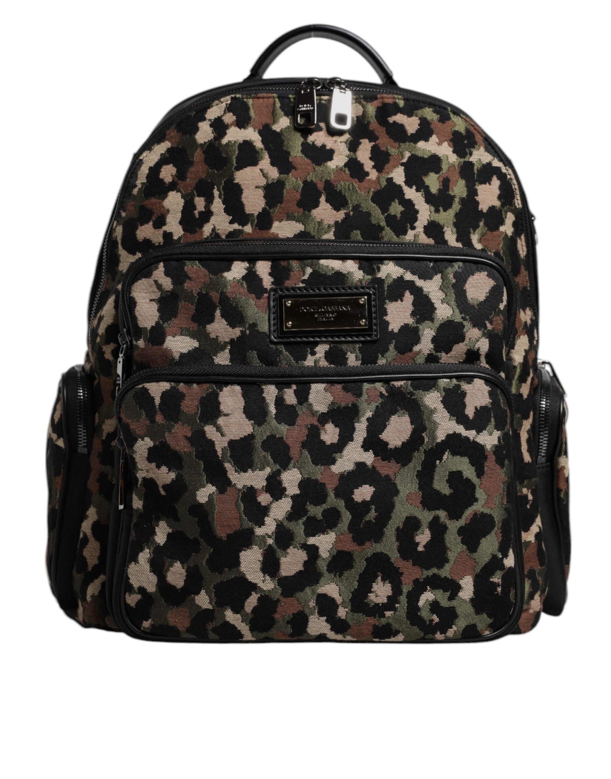 Sac à dos Dolce &amp; Gabbana pour homme avec plaque logo DG et imprimé léopard multicolore