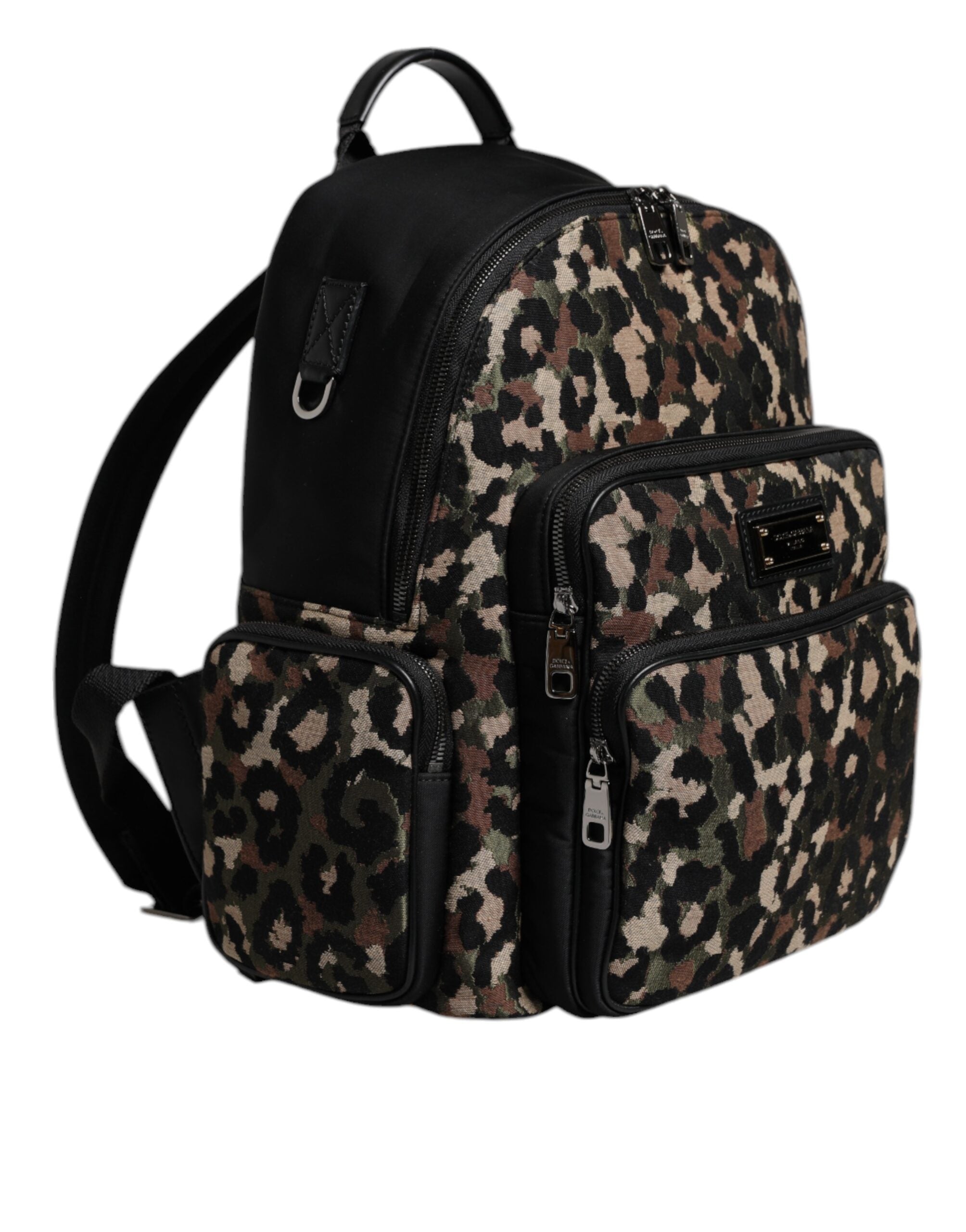 Sac à dos Dolce &amp; Gabbana pour homme avec plaque logo DG et imprimé léopard multicolore