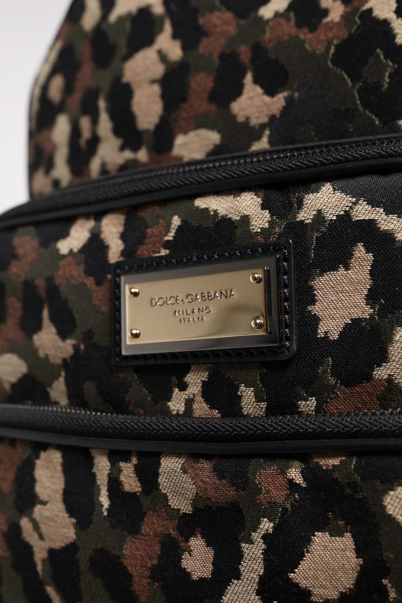 Sac à dos Dolce &amp; Gabbana pour homme avec plaque logo DG et imprimé léopard multicolore