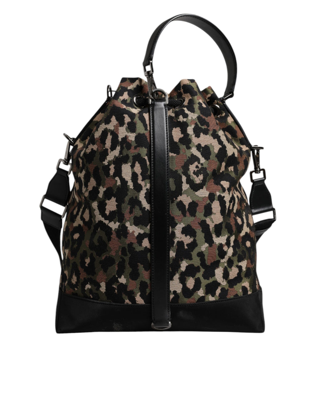 Dolce &amp; Gabbana Mehrfarbige Schultertasche aus Baumwolle mit Leopardenmuster