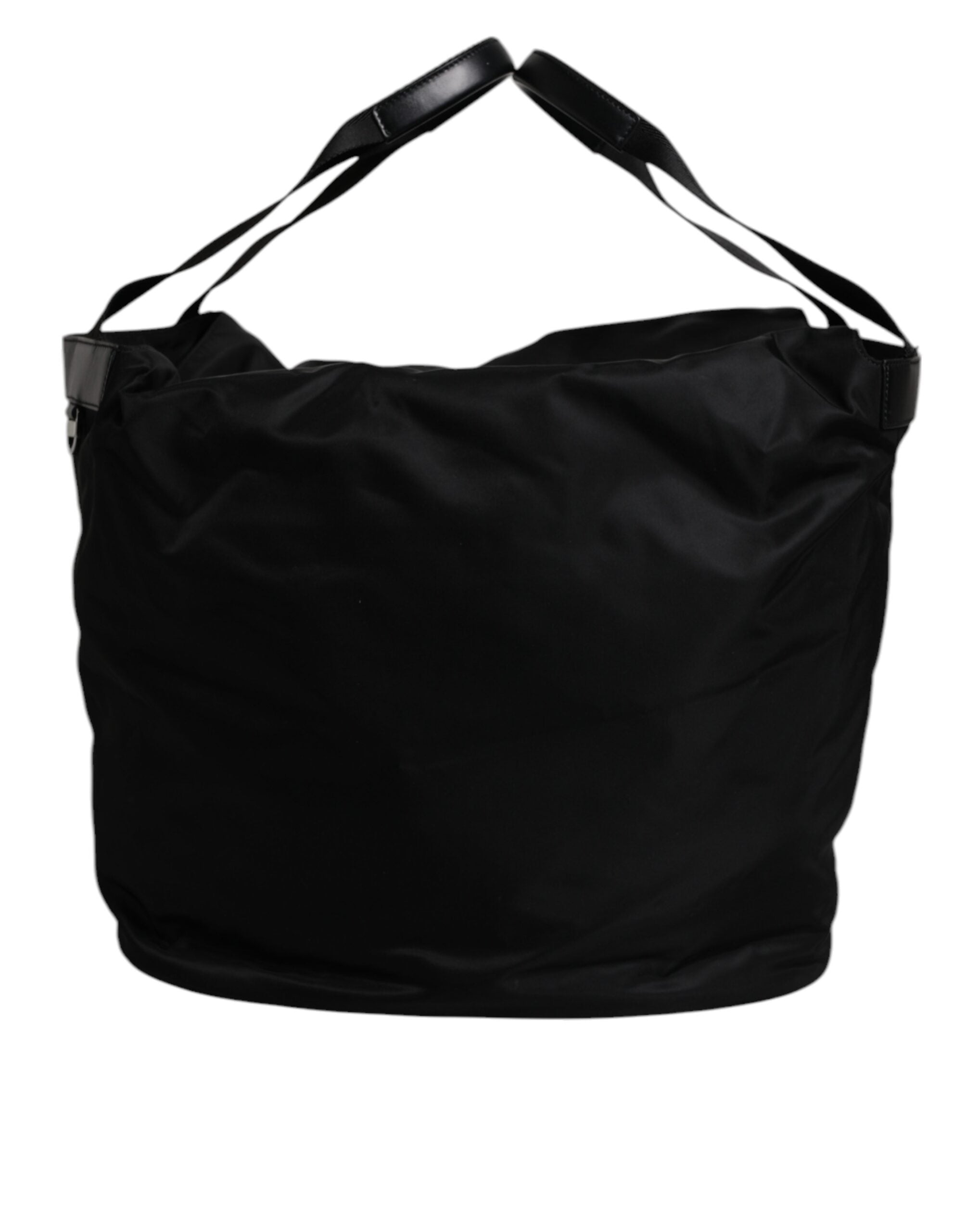 Sac seau à bandoulière Dolce &amp; Gabbana en nylon noir et blanc avec logo emblématique