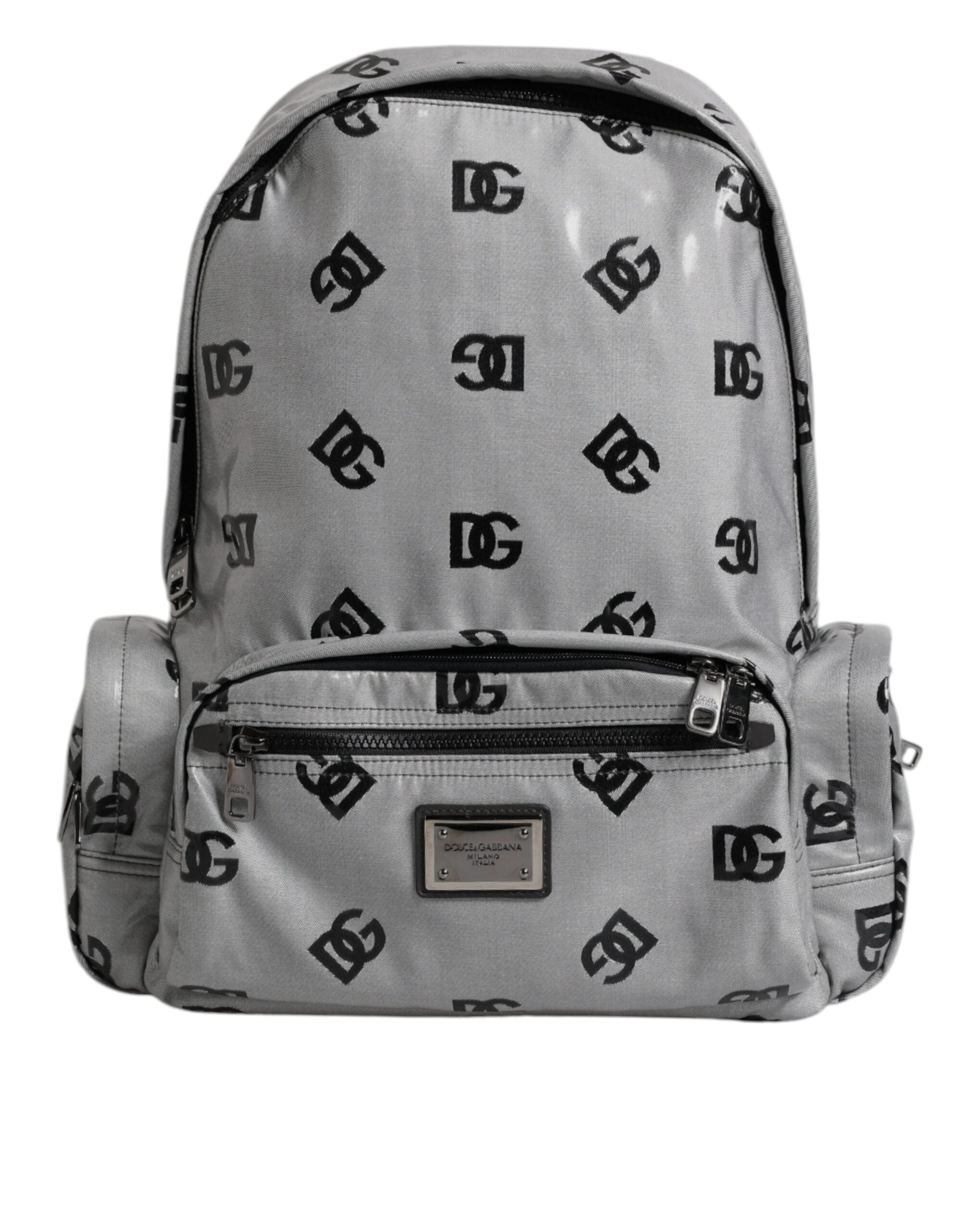 Sac à dos Dolce &amp; Gabbana en polyester gris et noir avec logo DG