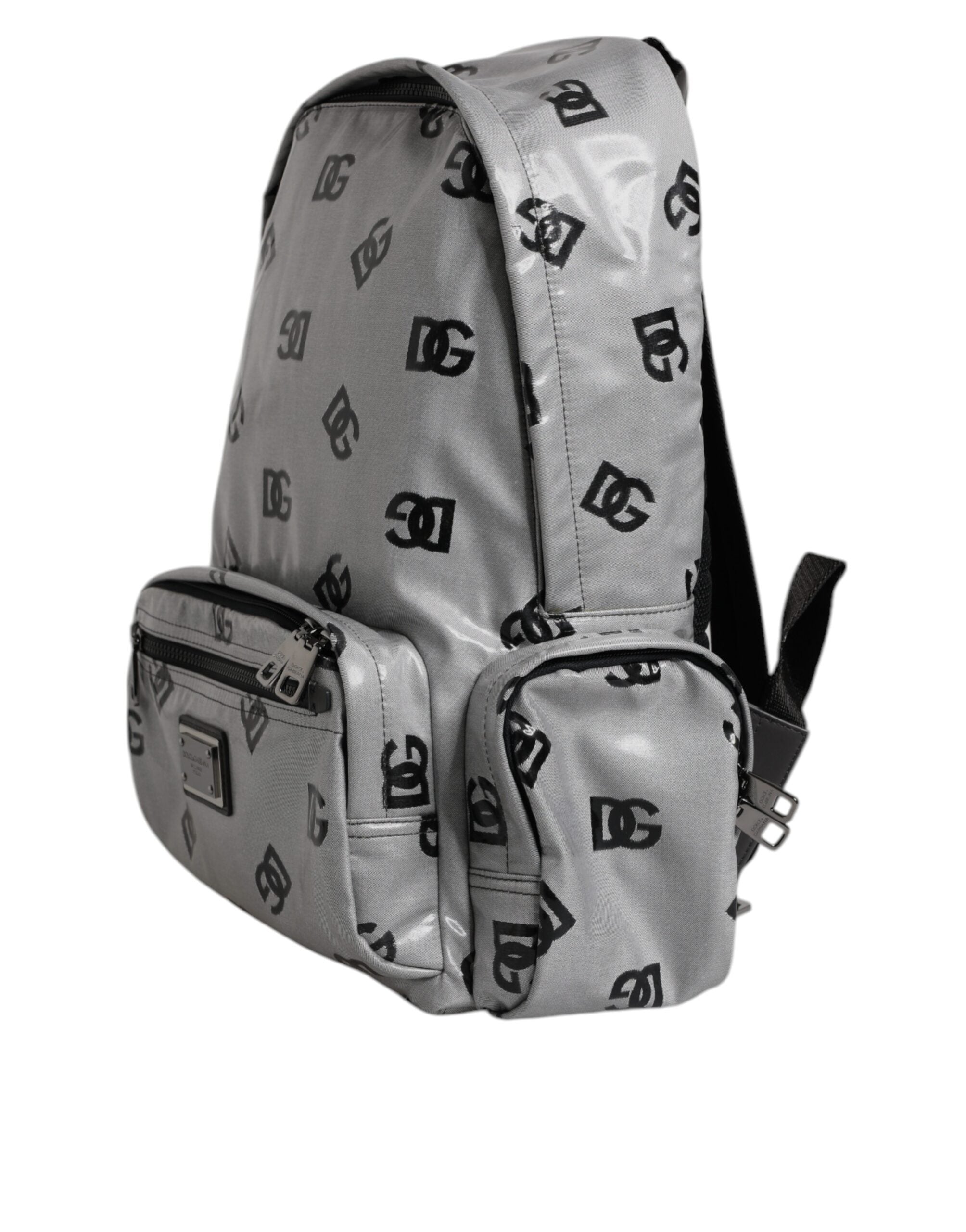 Sac à dos Dolce &amp; Gabbana en polyester gris et noir avec logo DG