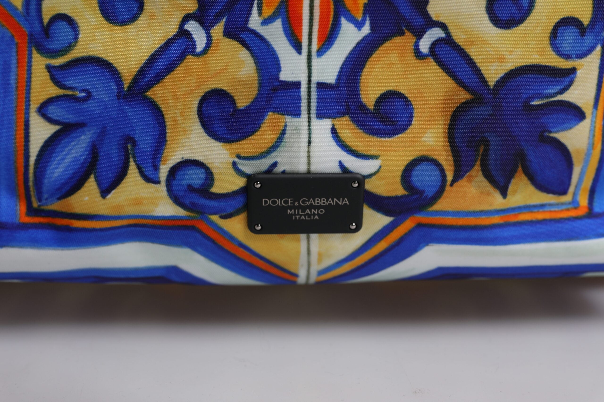 Sac à dos de voyage en nylon imprimé majolique multicolore Dolce &amp; Gabbana
