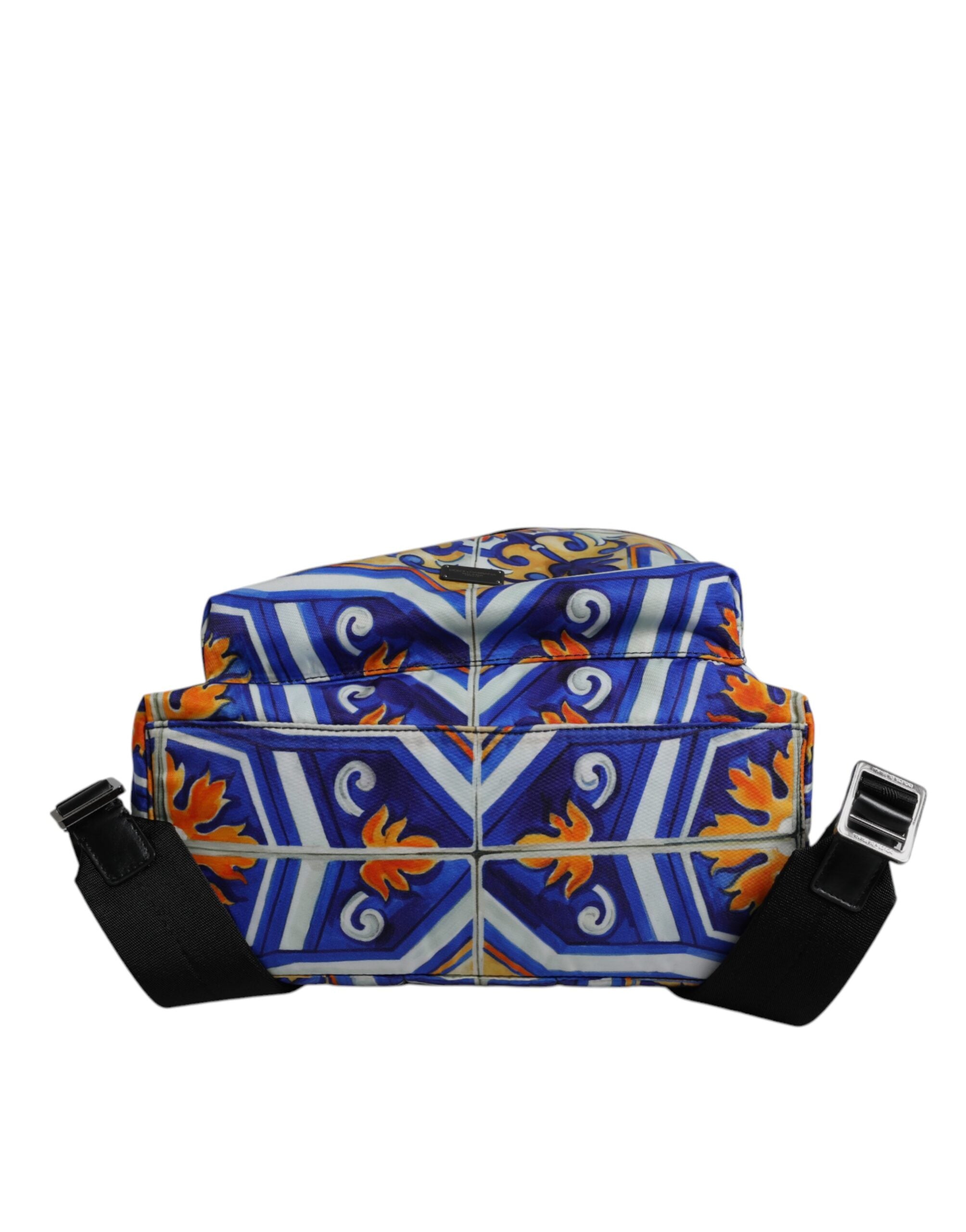 Sac à dos de voyage en nylon imprimé majolique multicolore Dolce &amp; Gabbana