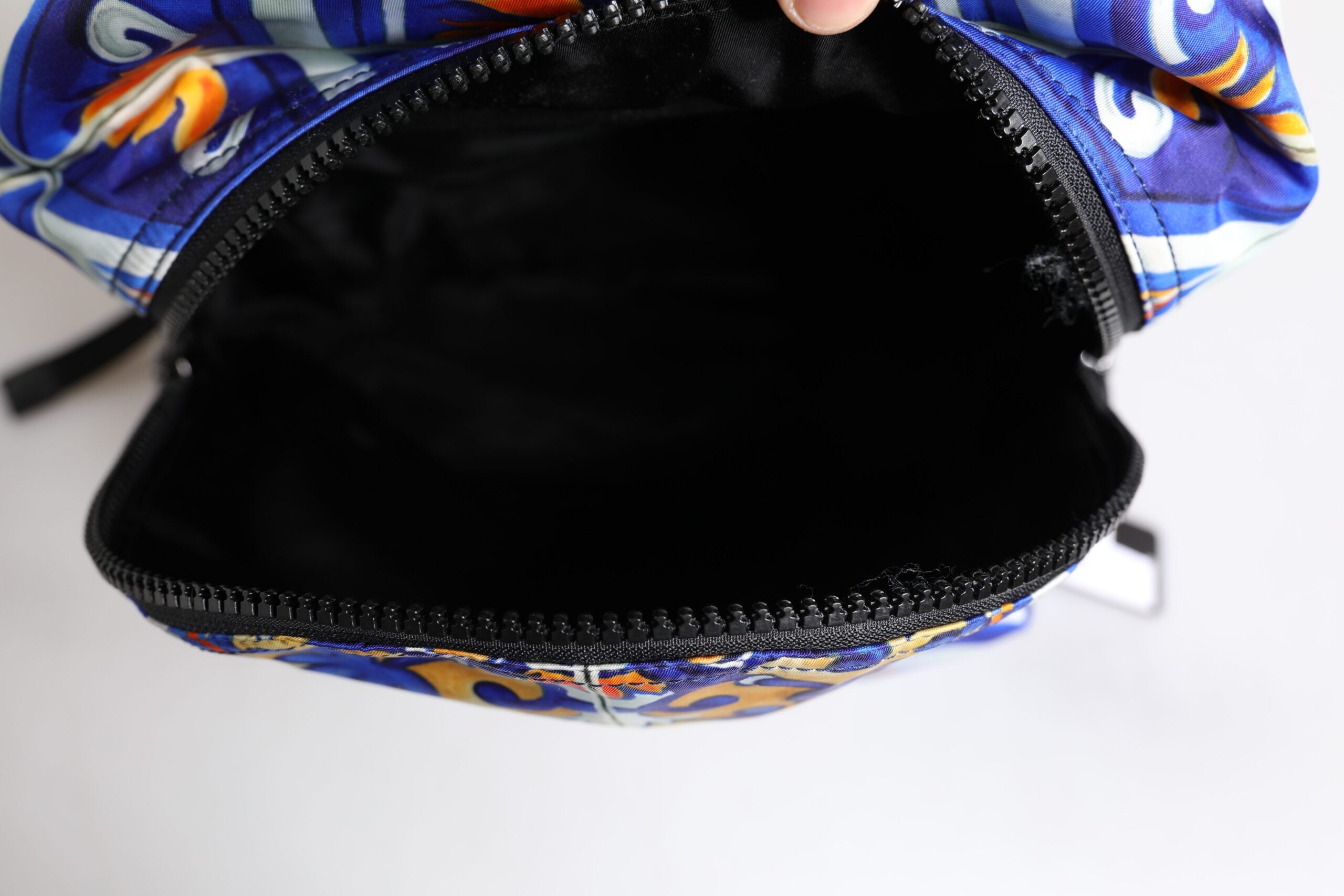 Sac à dos de voyage en nylon imprimé majolique multicolore Dolce &amp; Gabbana
