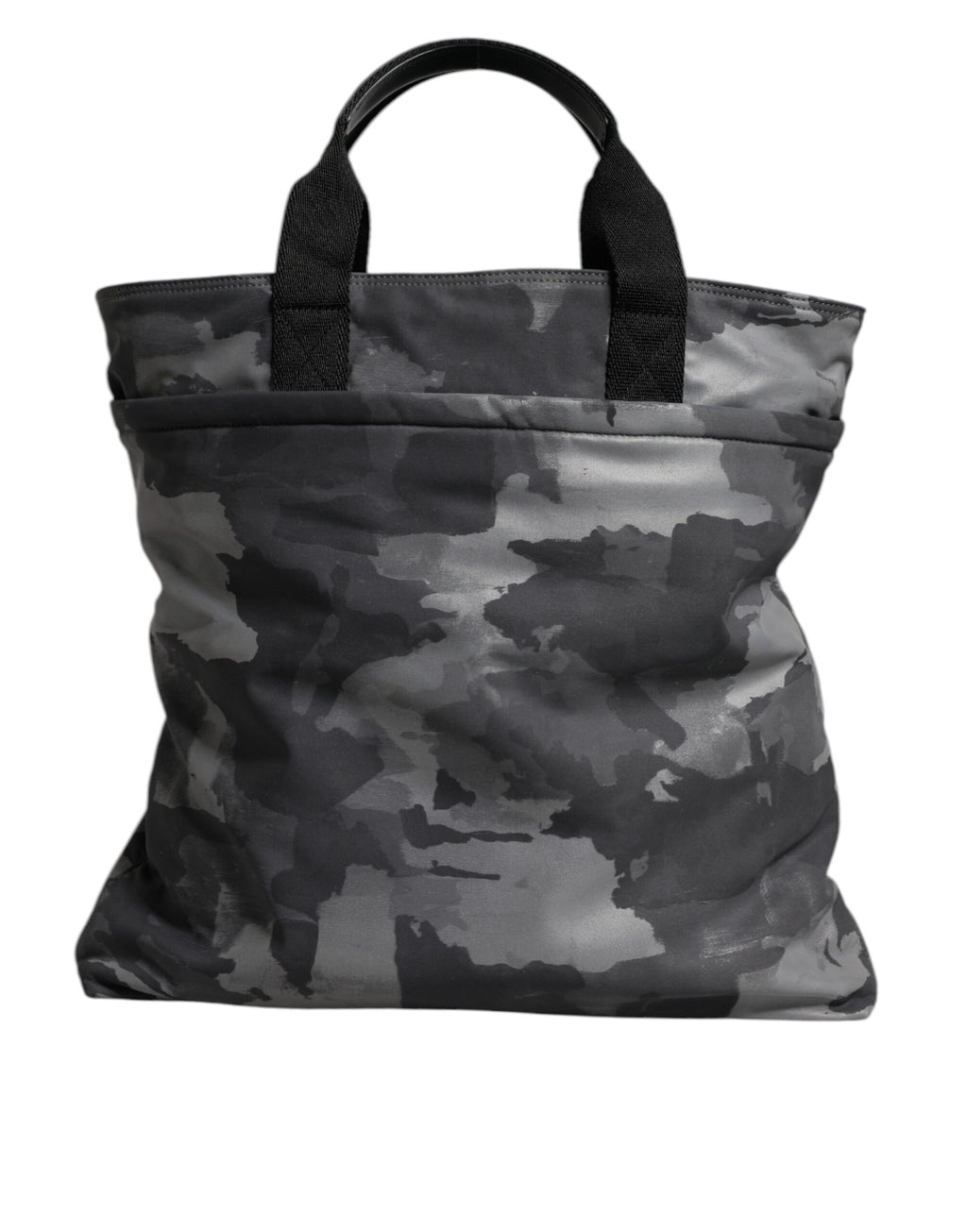 Dolce &amp; Gabbana – Schwarze Camouflage-Tasche mit Schultergurt und Logo-Schild