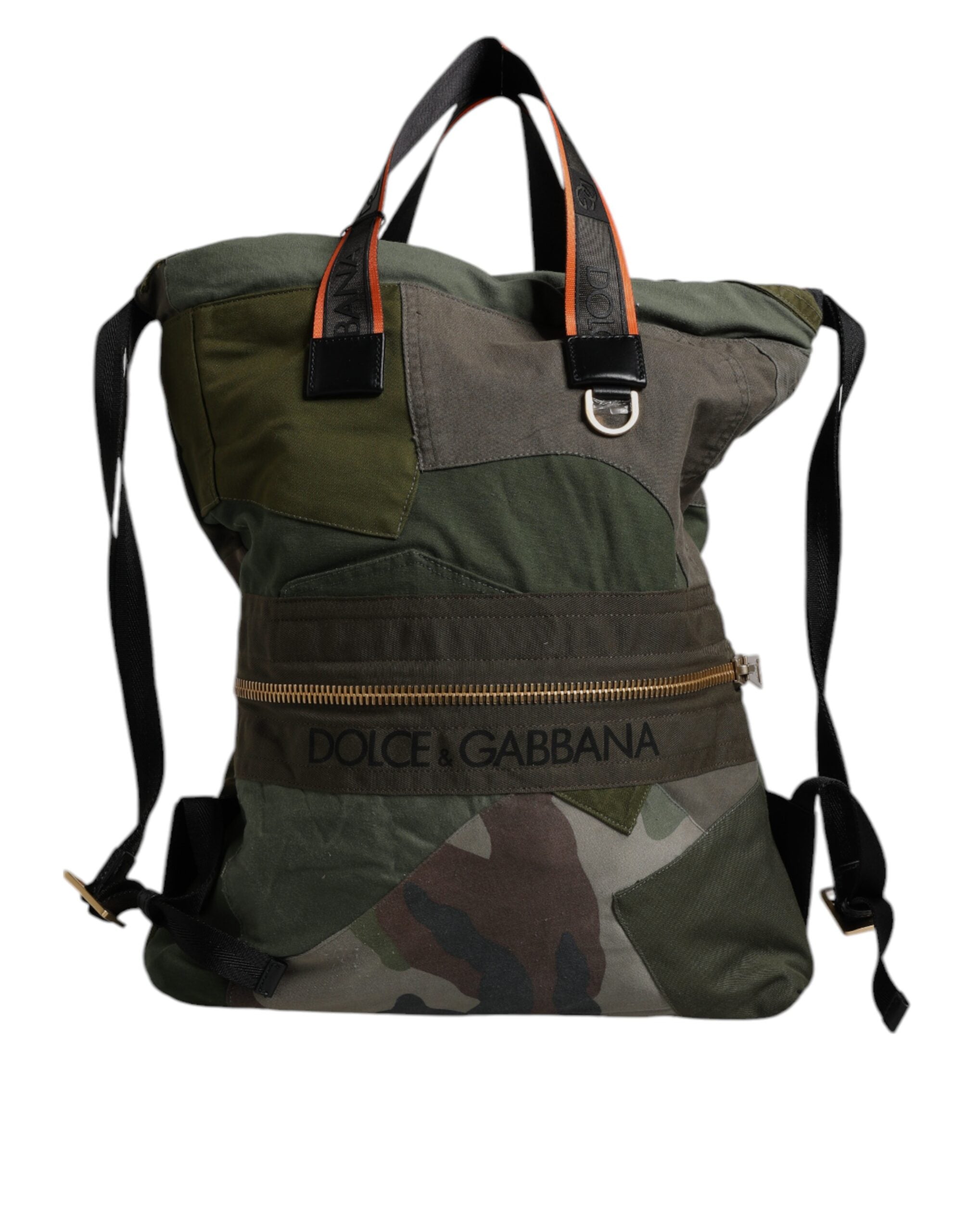 Sac à dos patchwork vert militaire Dolce &amp; Gabbana