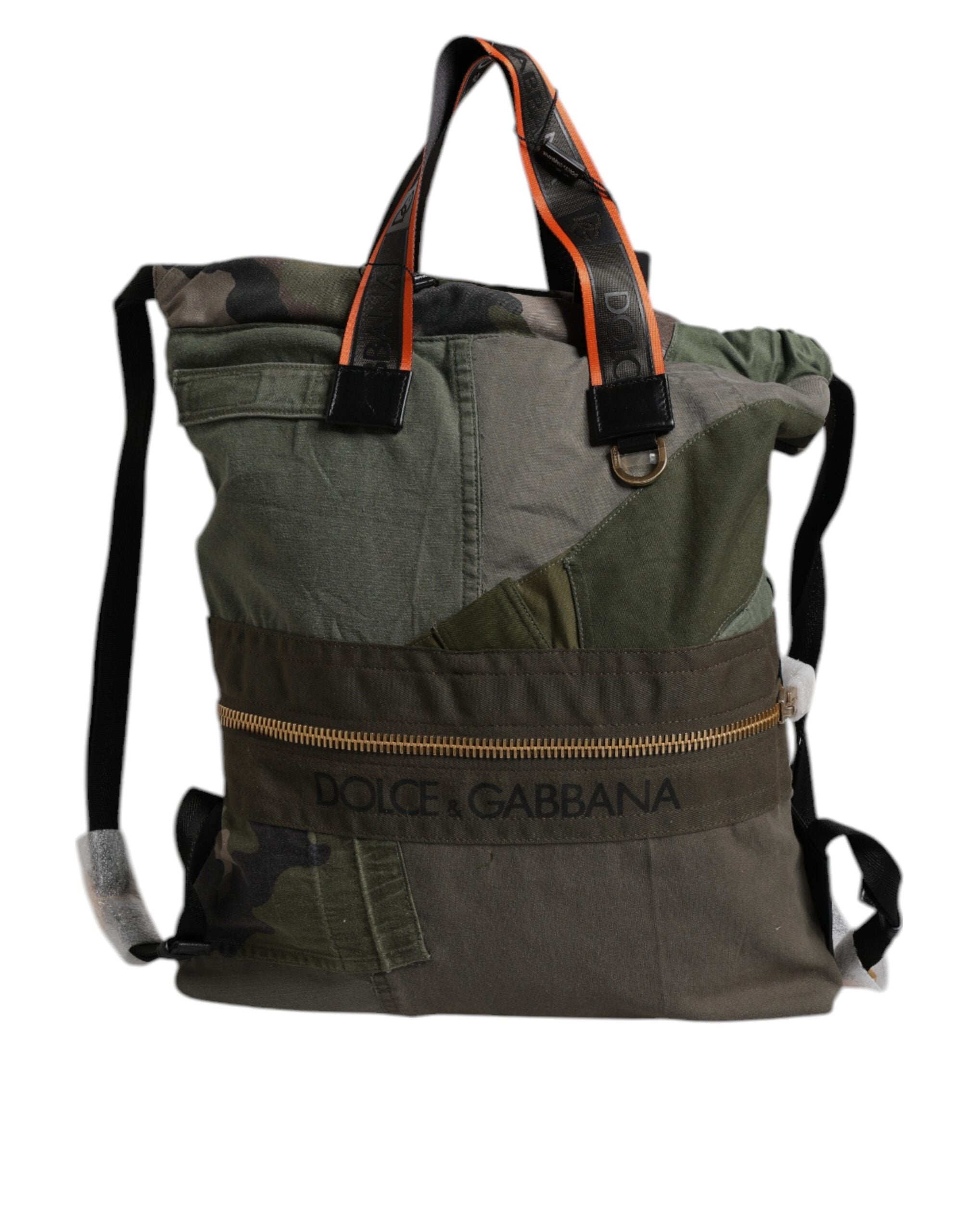 Sac à dos patchwork vert militaire Dolce &amp; Gabbana