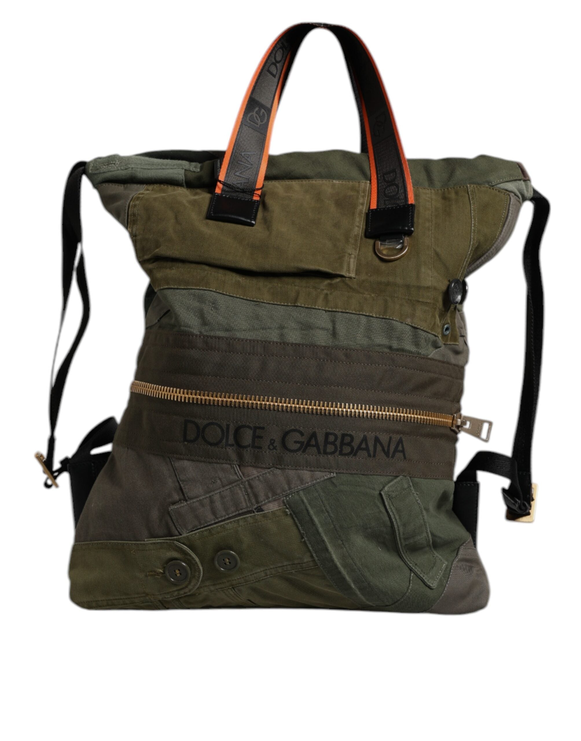 Sac à dos patchwork vert militaire Dolce &amp; Gabbana