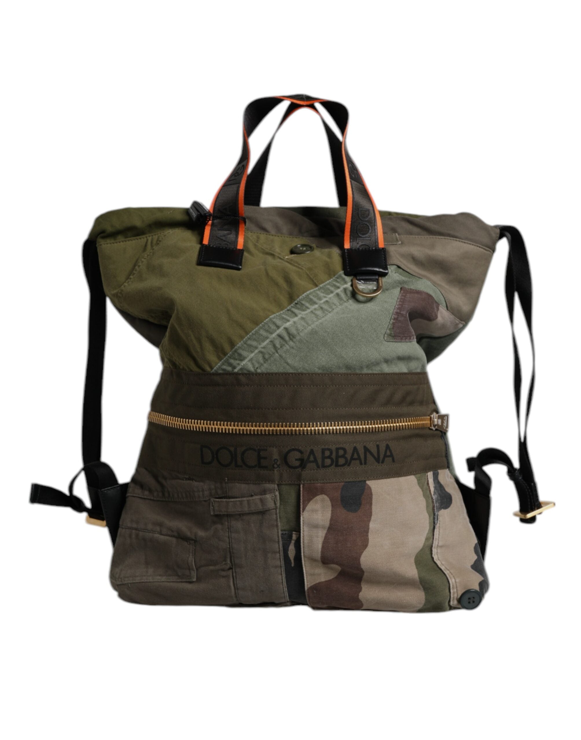 Sac à dos patchwork vert militaire Dolce &amp; Gabbana