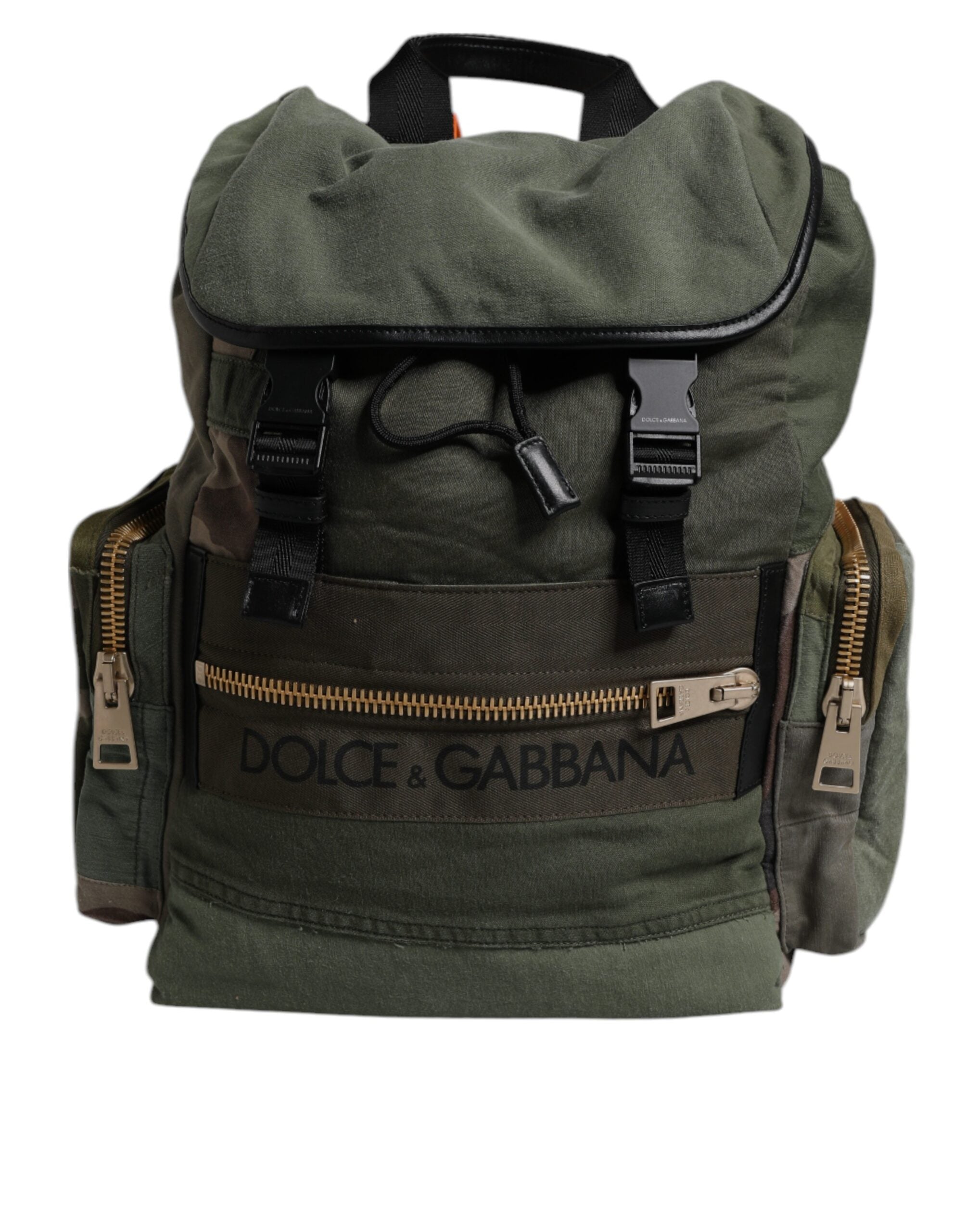Sac à dos de voyage patchwork vert militaire Dolce &amp; Gabbana