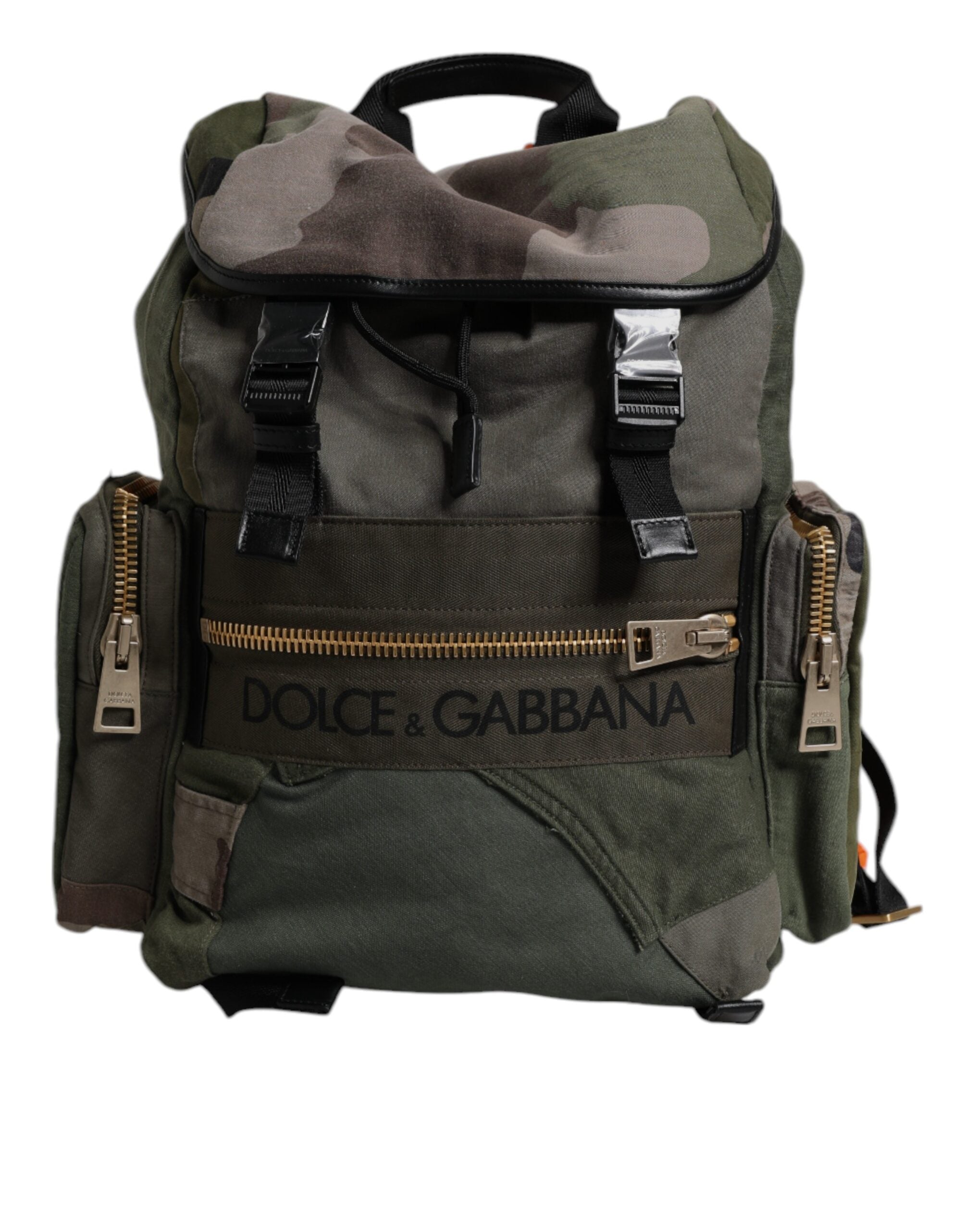 Sac à dos de voyage patchwork vert militaire Dolce &amp; Gabbana