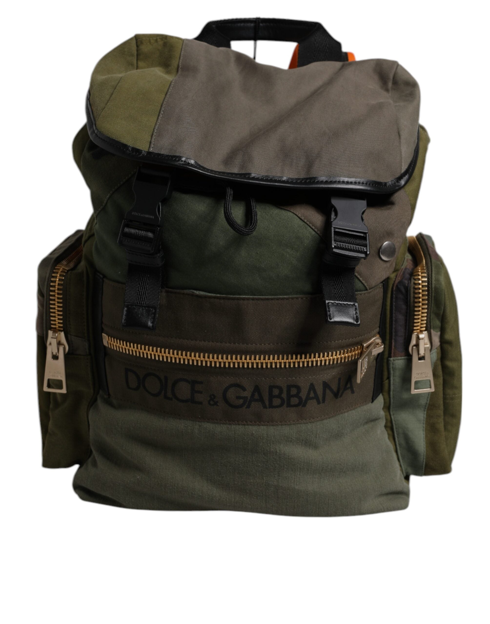 Sac à dos de voyage patchwork vert militaire Dolce &amp; Gabbana
