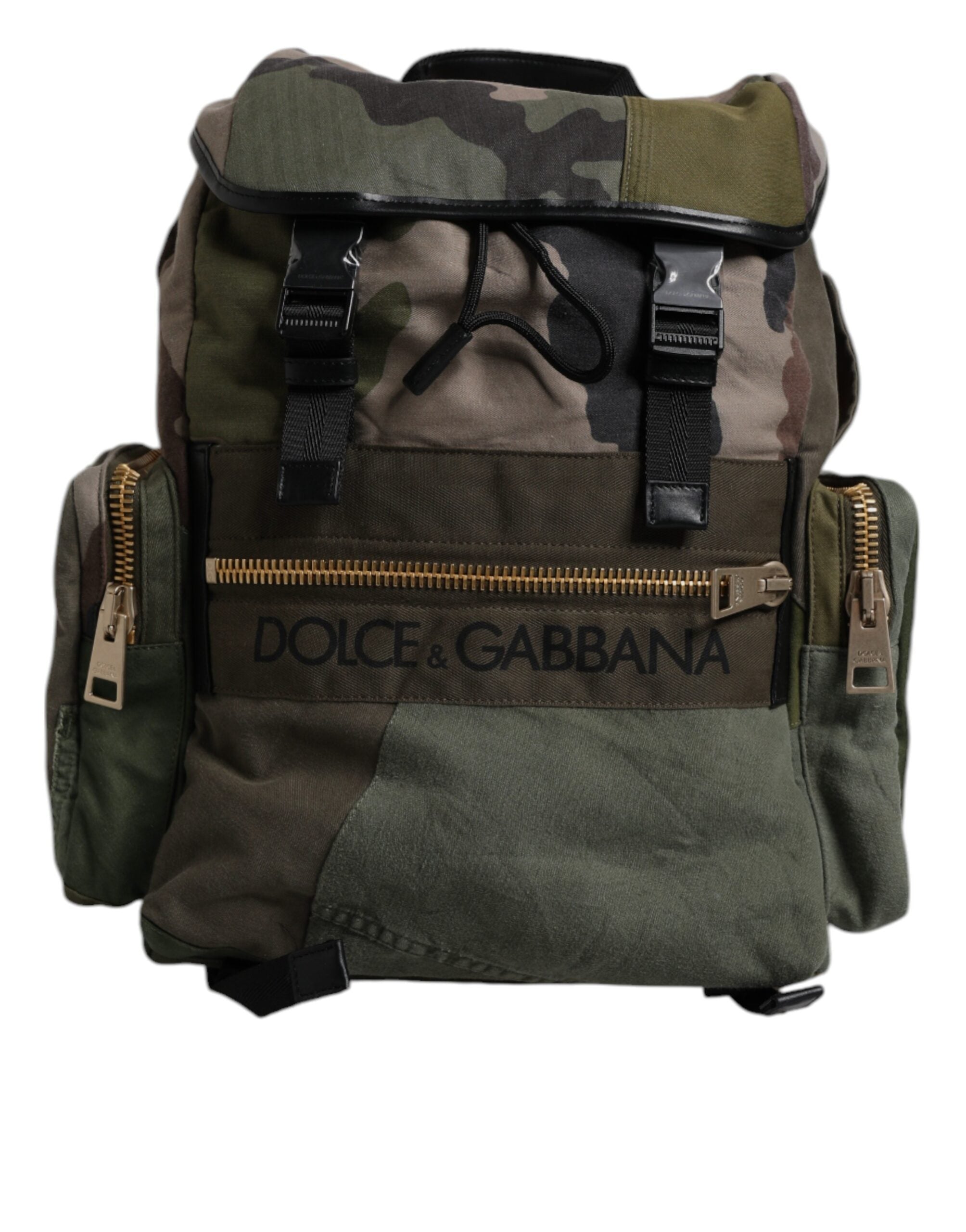 Sac à dos de voyage patchwork vert militaire Dolce &amp; Gabbana