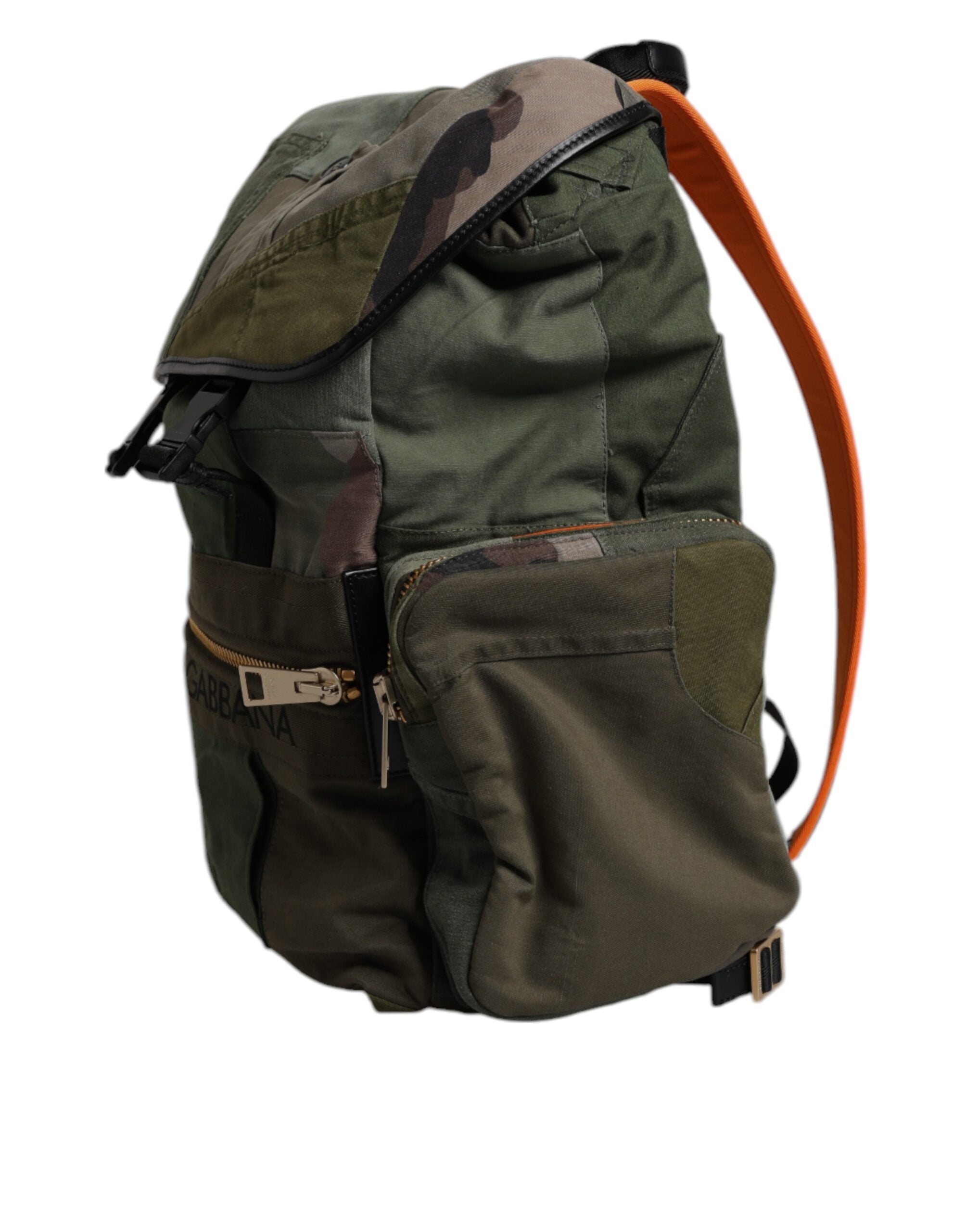 Sac à dos de voyage patchwork vert militaire Dolce &amp; Gabbana