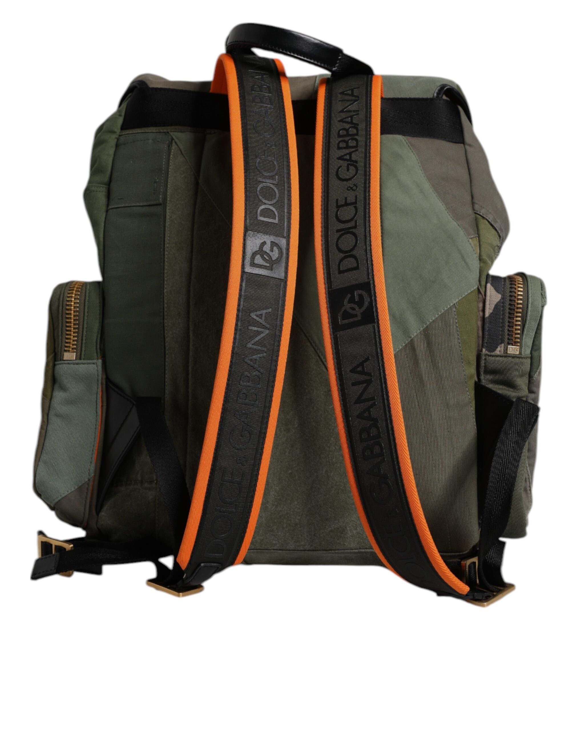 Sac à dos de voyage patchwork vert militaire Dolce &amp; Gabbana