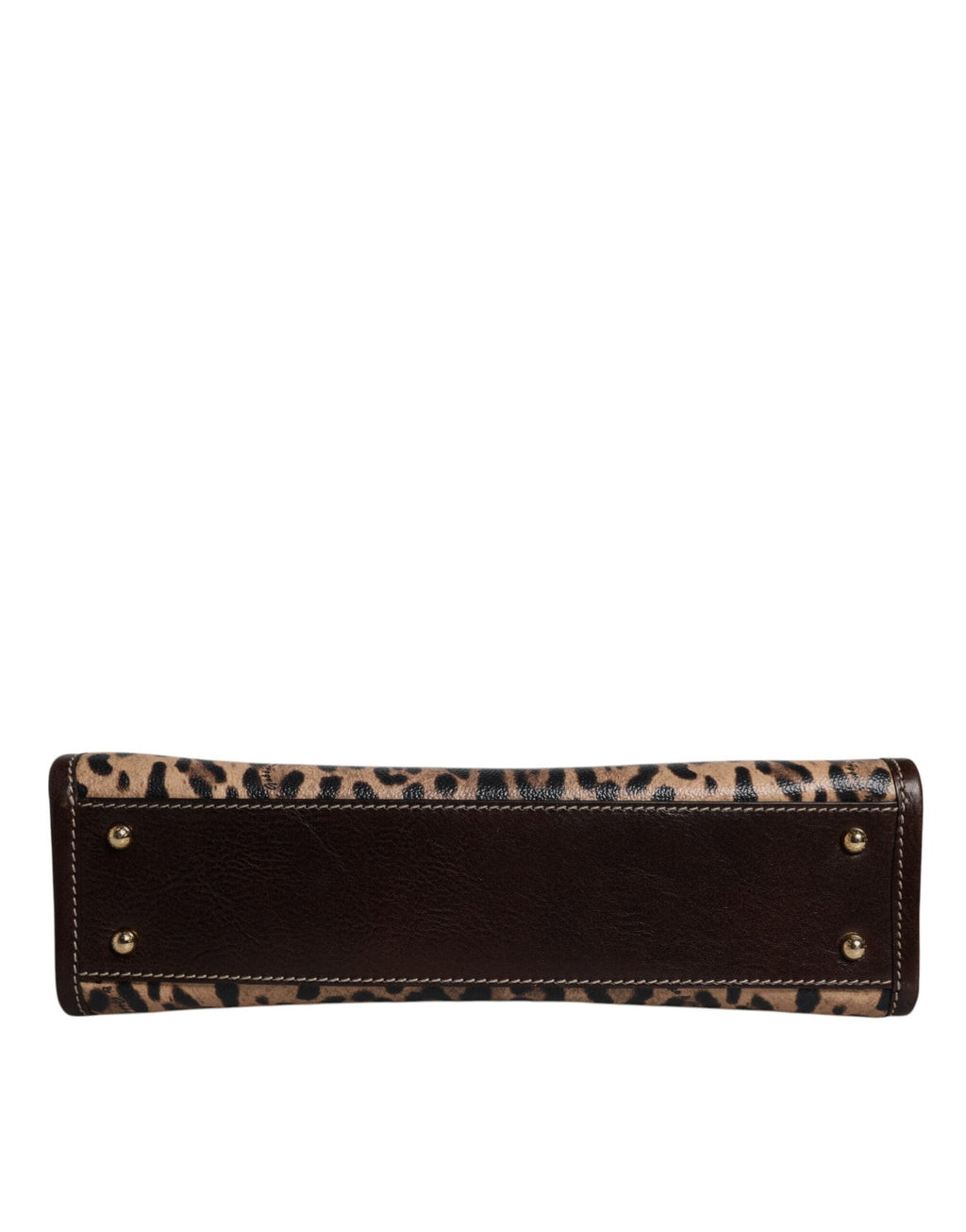 Dolce &amp; Gabbana – Tragetasche aus braunem Leder mit Leopardenmuster und Schulterriemen