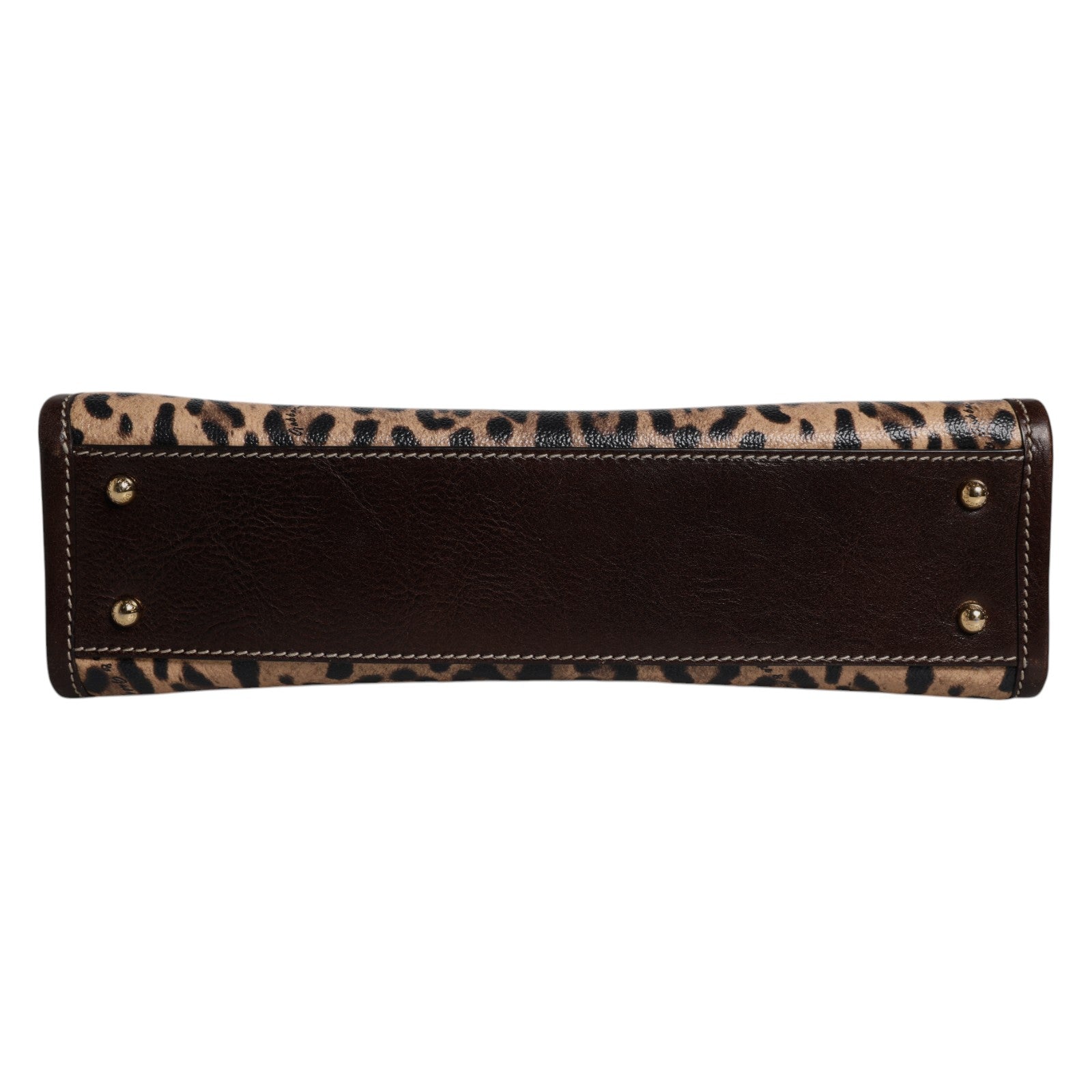 Dolce &amp; Gabbana – Tragetasche aus braunem Leder mit Leopardenmuster und Schulterriemen