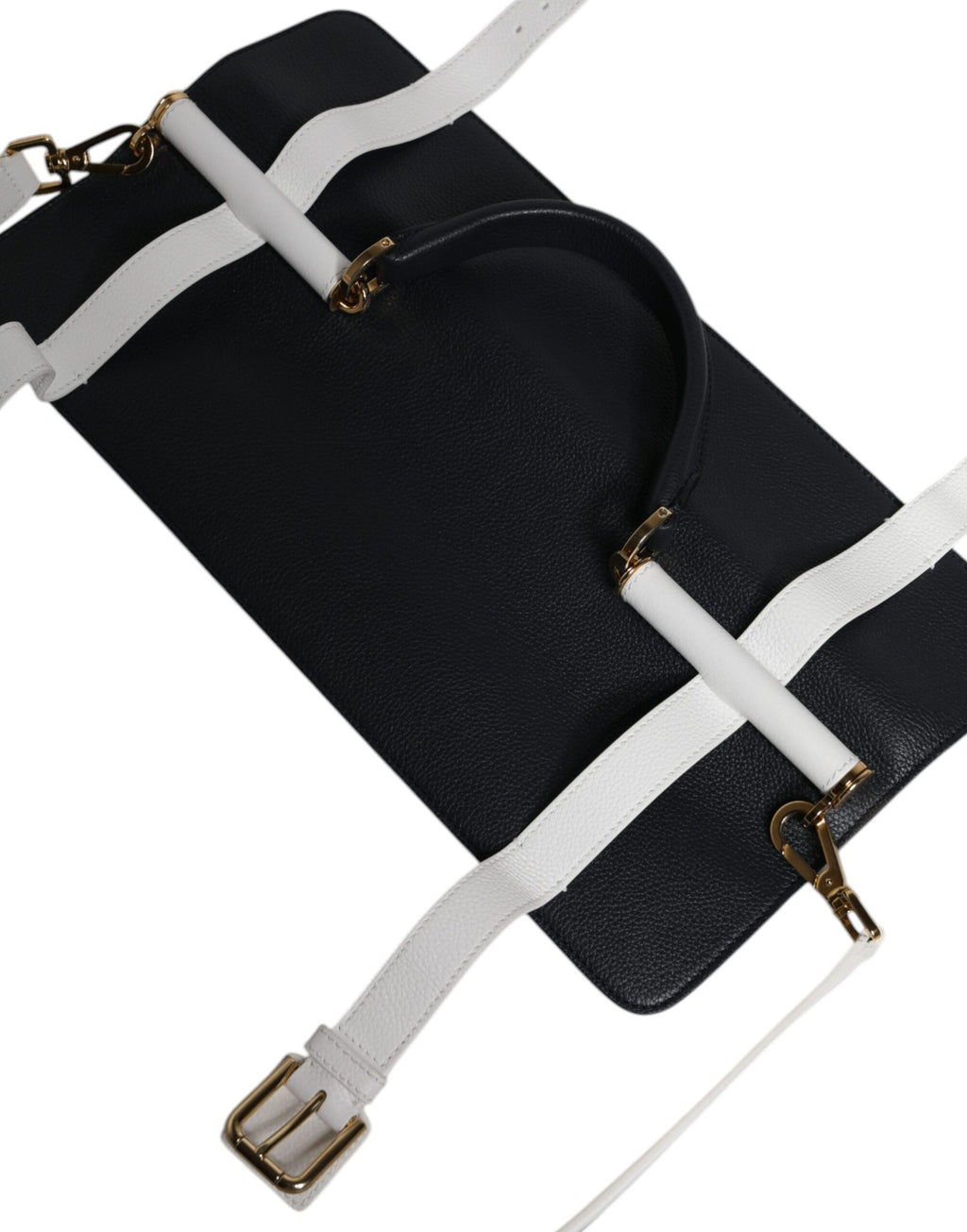 Sac bandoulière Dolce &amp; Gabbana en cuir de veau bleu et blanc