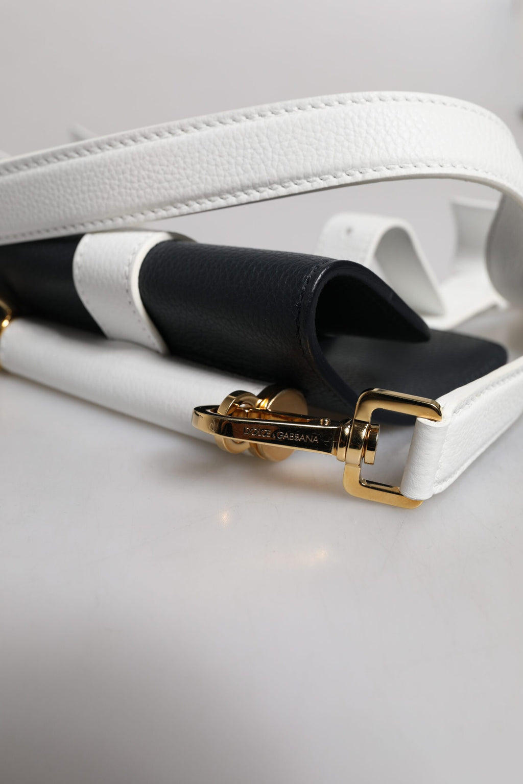 Sac bandoulière Dolce &amp; Gabbana en cuir de veau bleu et blanc