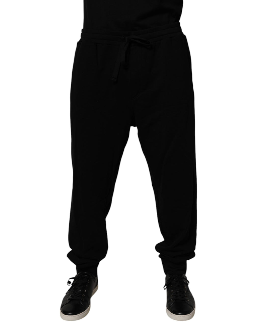 Dolce &amp; Gabbana – Schwarze Jogginghose aus Baumwolle mit Kronenlogo