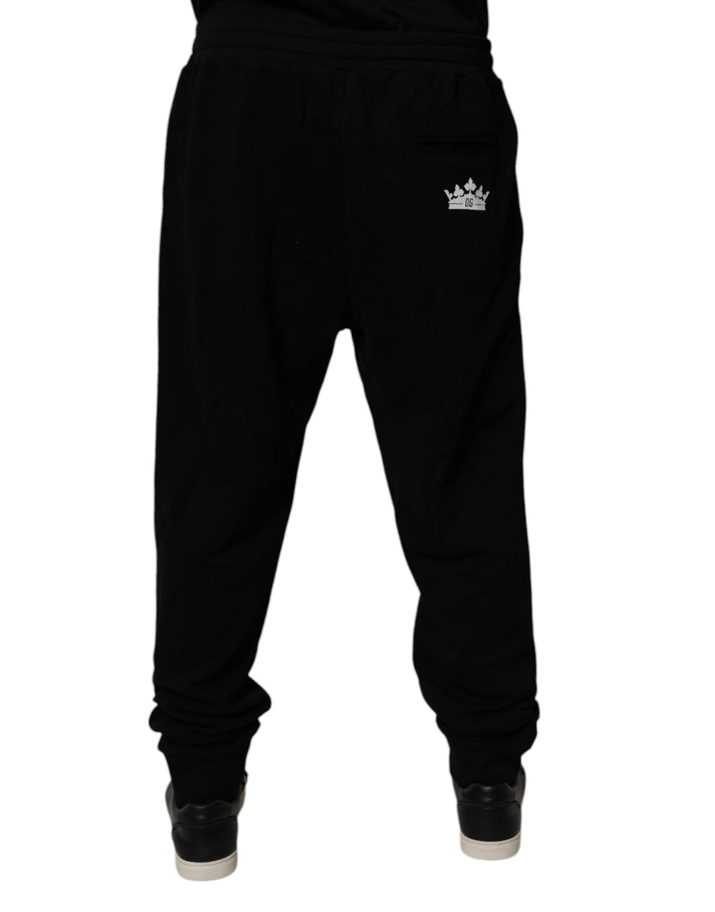 Dolce &amp; Gabbana – Schwarze Jogginghose aus Baumwolle mit Kronenlogo