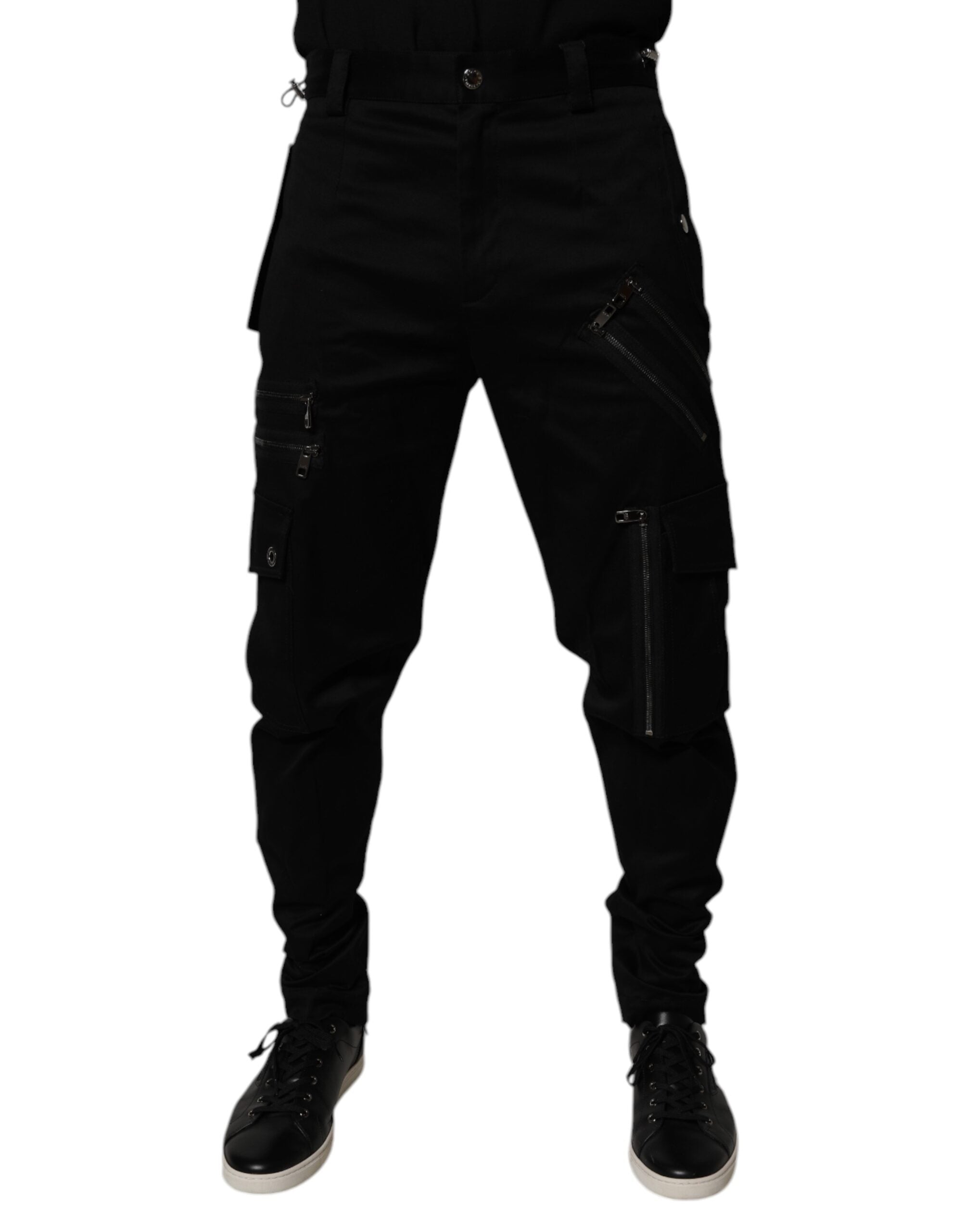 Dolce &amp; Gabbana – Schwarze Cargo-Karosseriehose aus Baumwolle