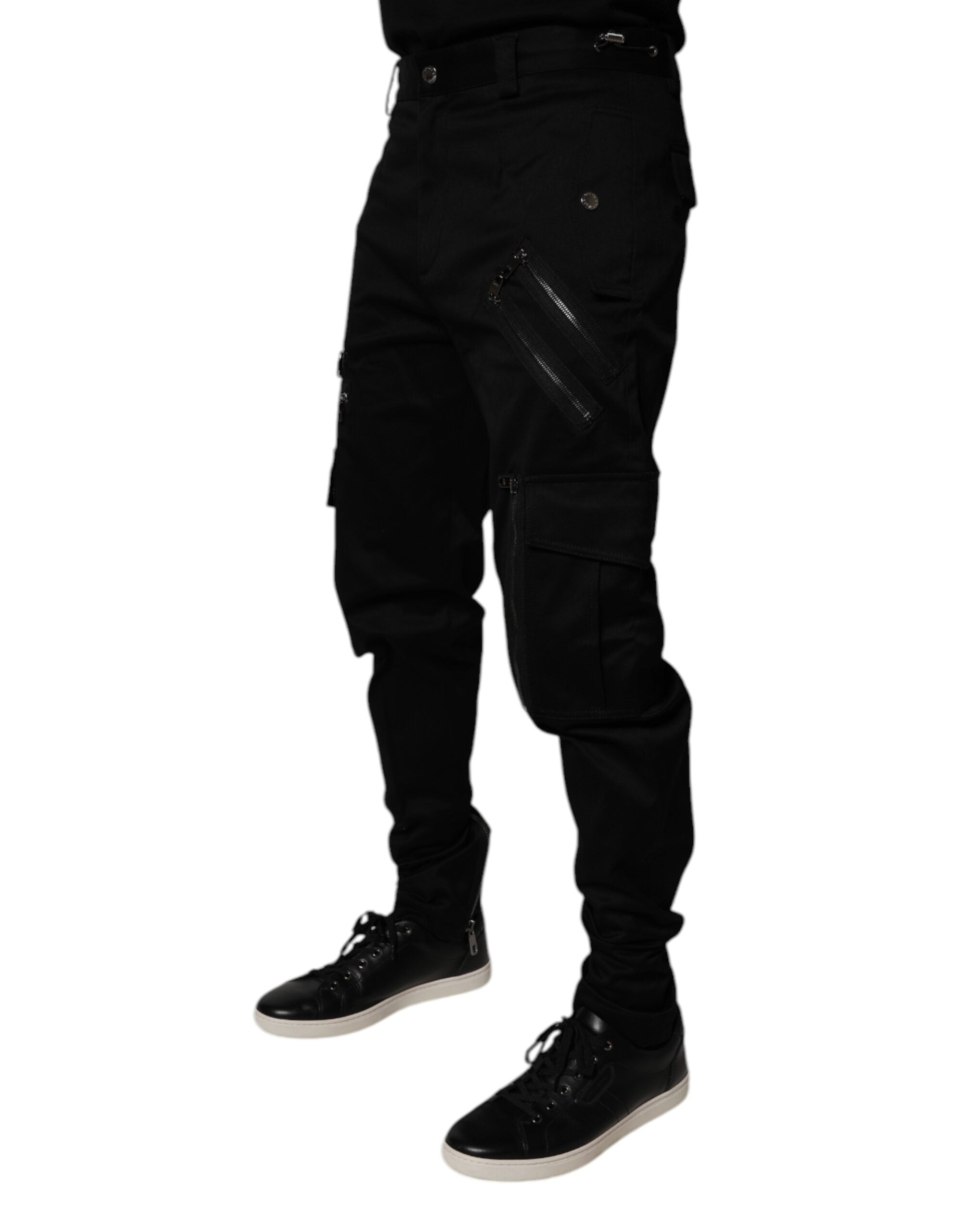 Dolce &amp; Gabbana – Schwarze Cargo-Karosseriehose aus Baumwolle