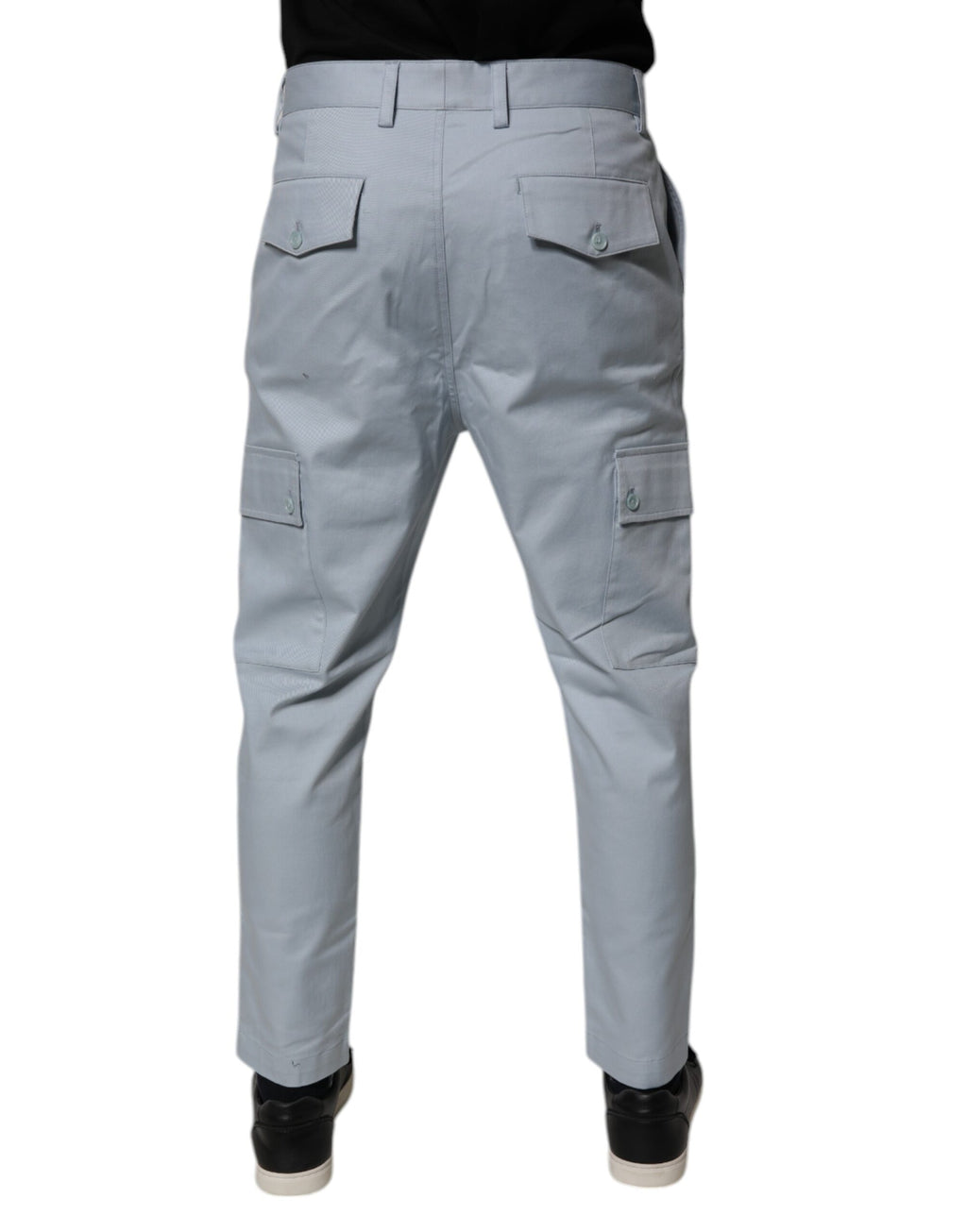 Dolce &amp; Gabbana Hellblaue Cargo-Kartonhose aus Baumwolle
