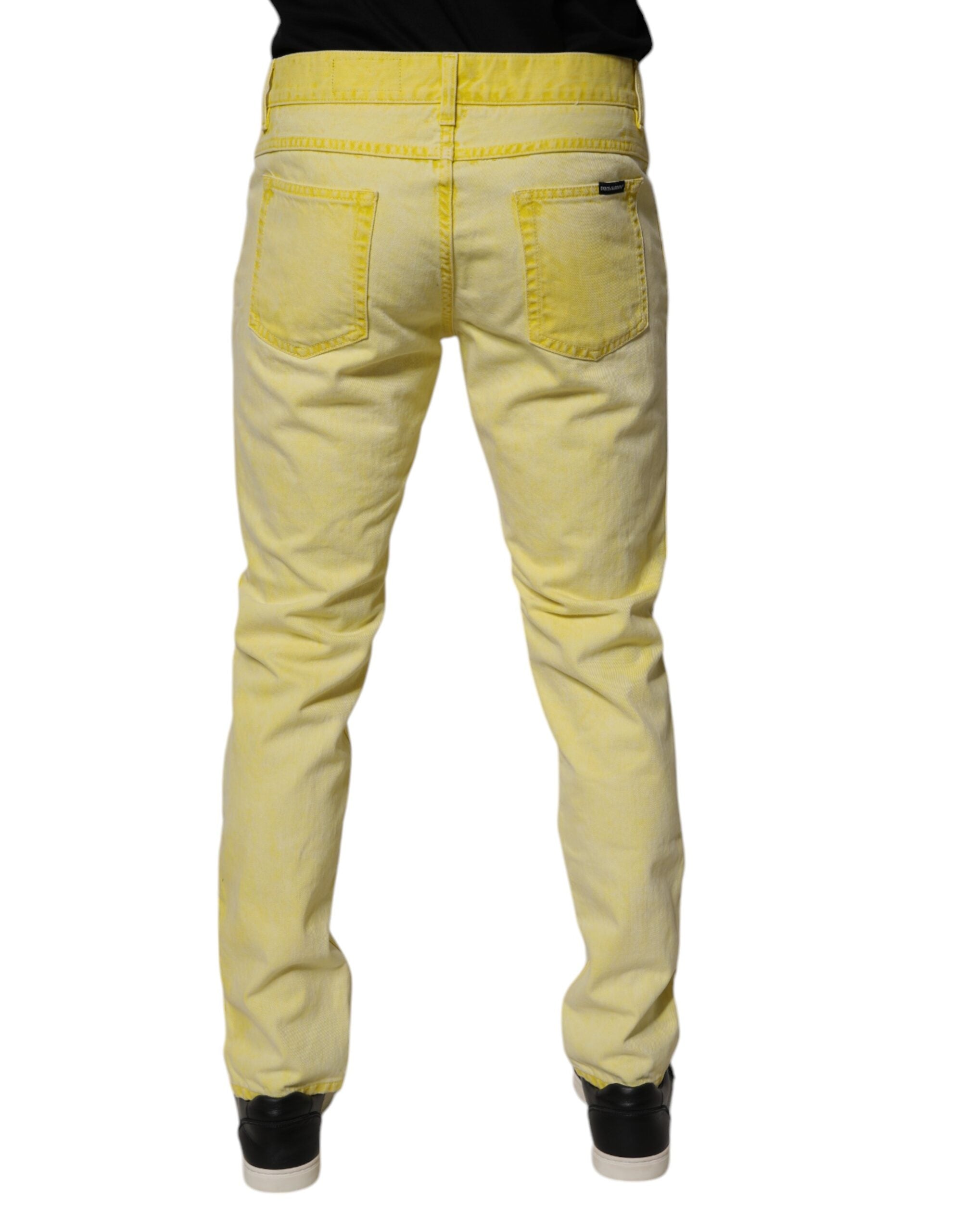 Dolce &amp; Gabbana Gelbe Skinny-Jeans aus Baumwollstretch für Herren