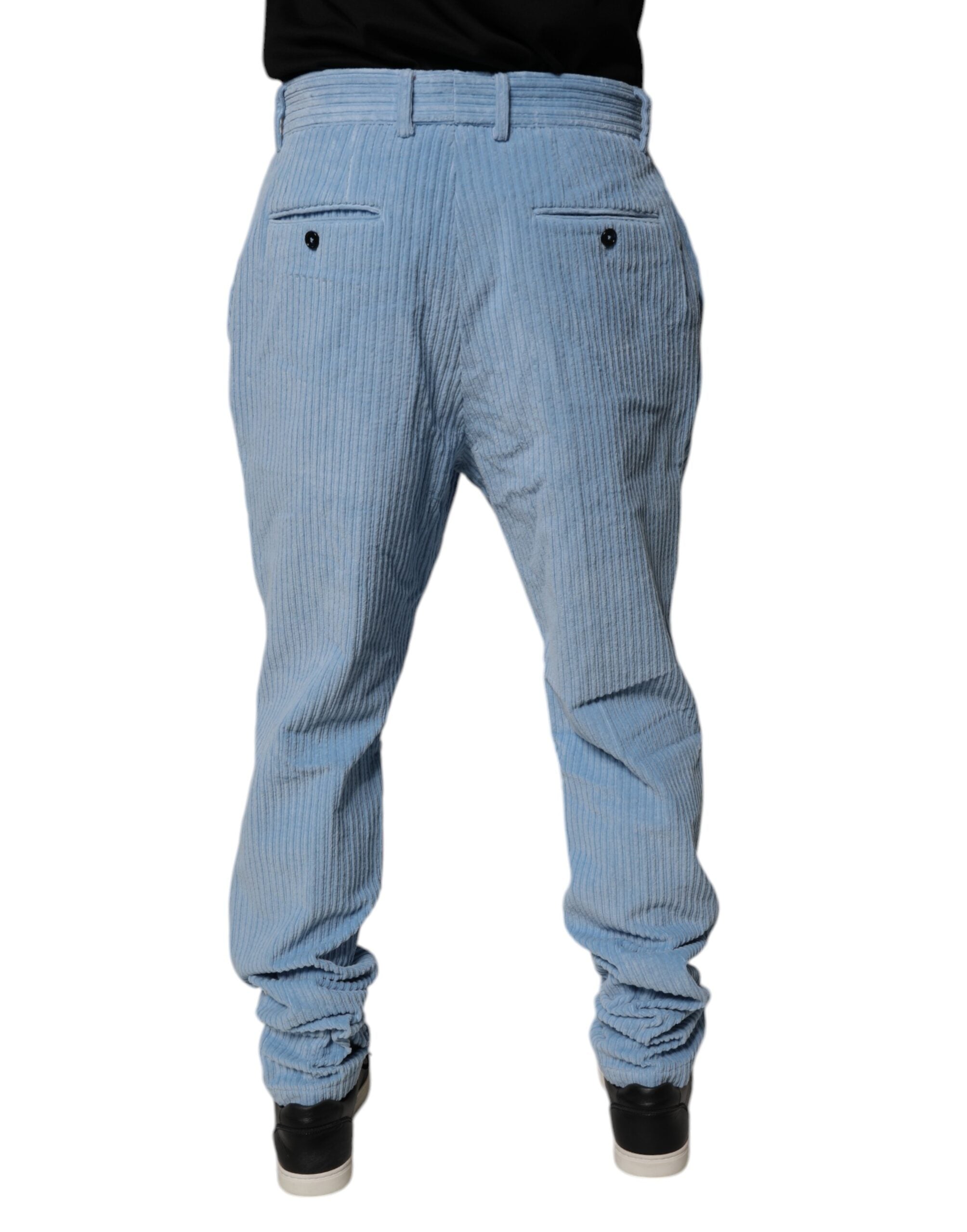 Dolce &amp; Gabbana Hellblaue Skinny-Jeans aus Cord-Baumwolle