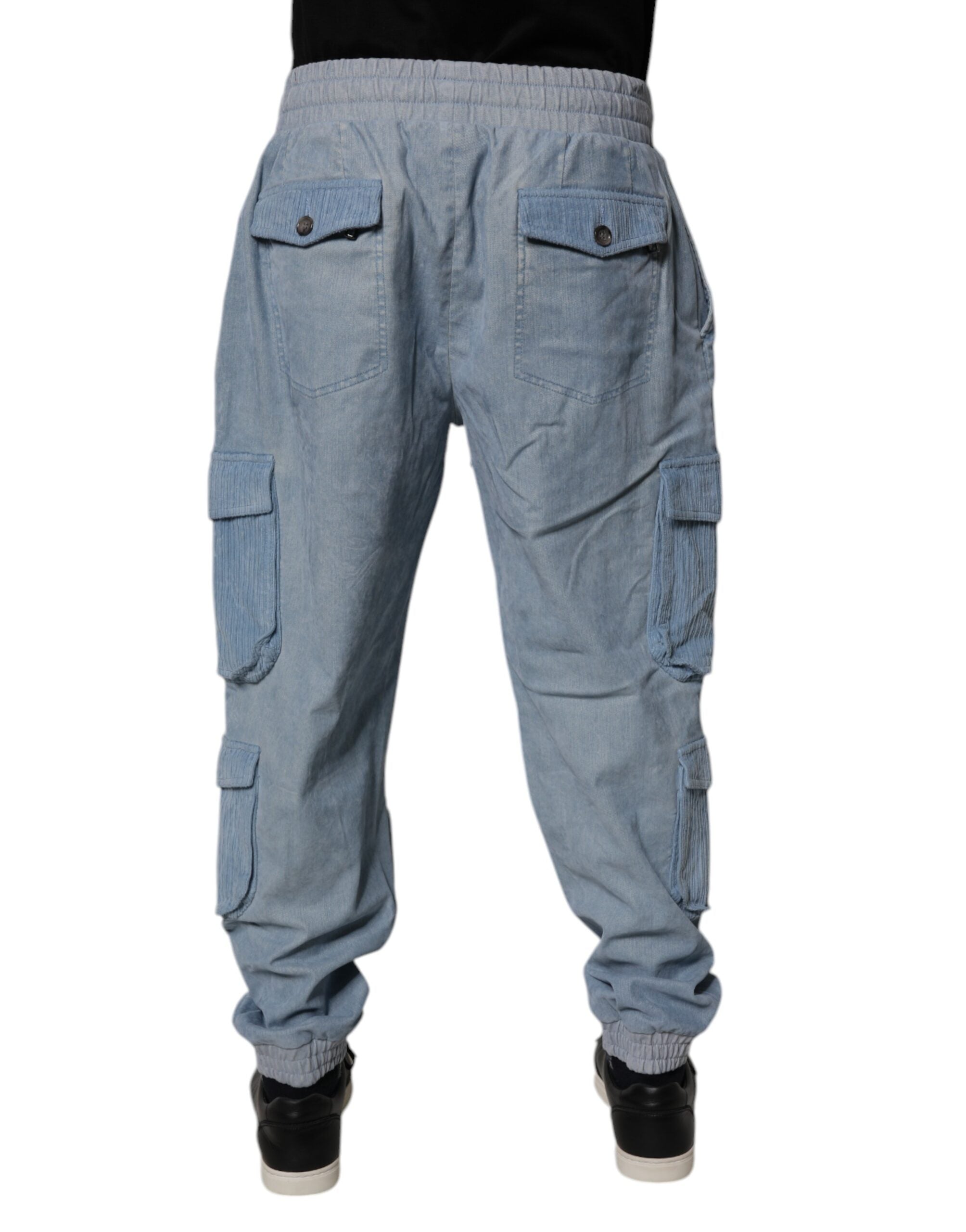 Dolce &amp; Gabbana Hellblaue Cargo-Jogginghose aus Baumwolle für Herren