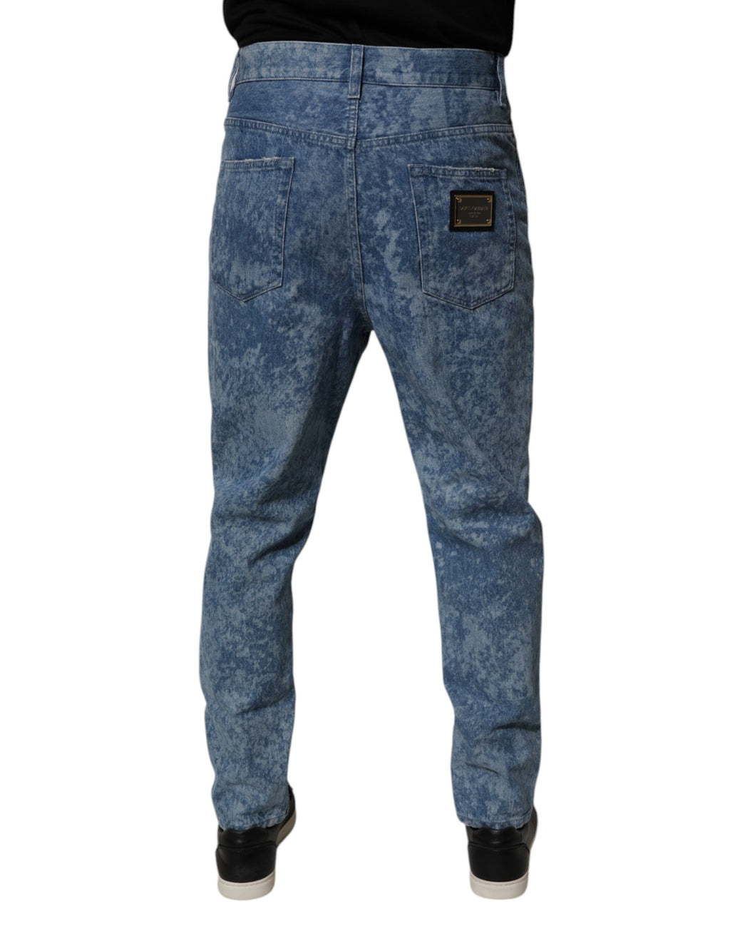 Dolce &amp; Gabbana – Skinny-Jeans aus Baumwolle in Blau mit Batikmuster für Herren