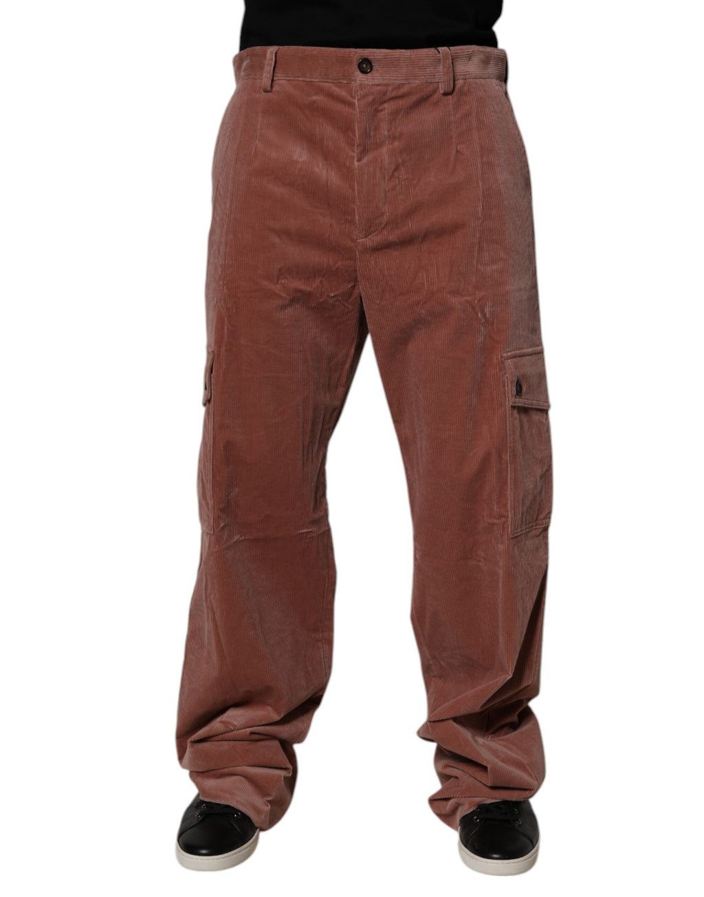 Dolce &amp; Gabbana Braune Cord-Baumwoll-Cargo-Jeans für Herren
