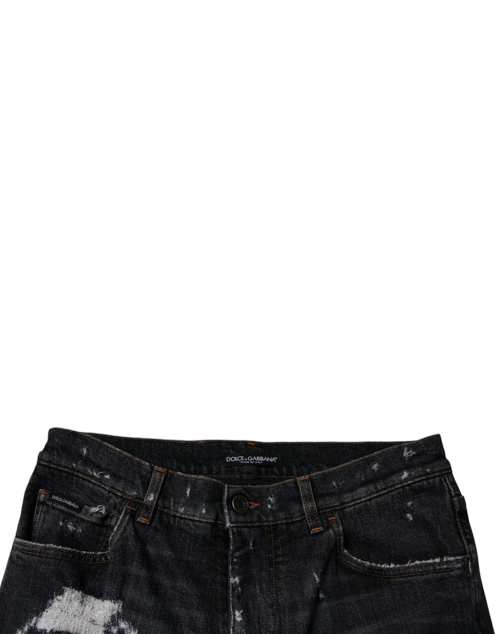 Dolce &amp; Gabbana Schwarze Skinny Jeans aus zerfetzter Baumwolle für Herren