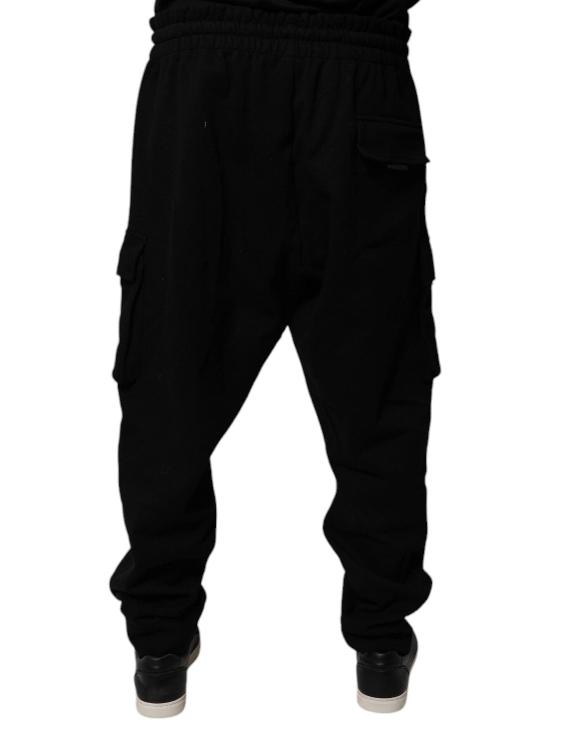 Dolce &amp; Gabbana – Schwarze Jogginghose aus Baumwolle mit Cargo-Muster