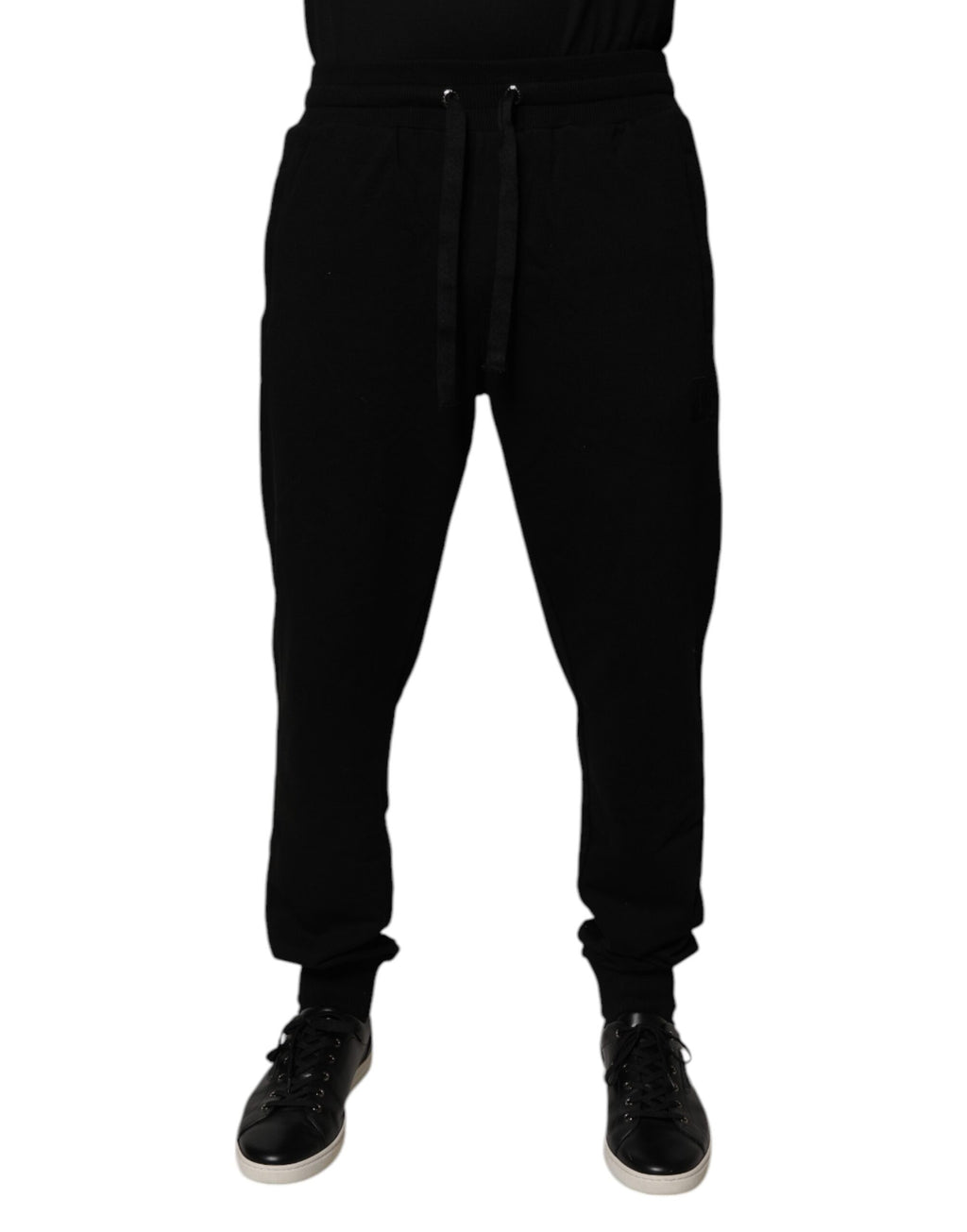 Dolce &amp; Gabbana – Schwarze Jogginghose aus Baumwolle mit mittlerer Taille