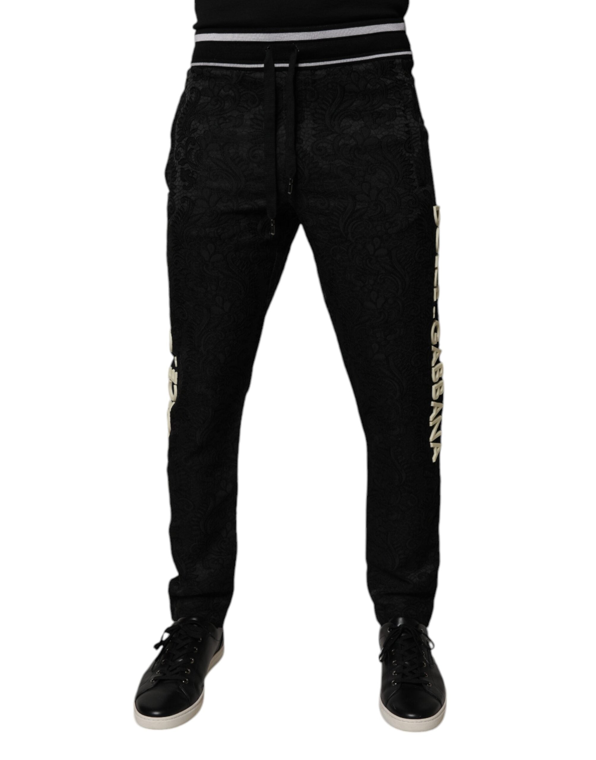Dolce &amp; Gabbana Schwarze Jogginghose mit mittlerer Taille für Herren