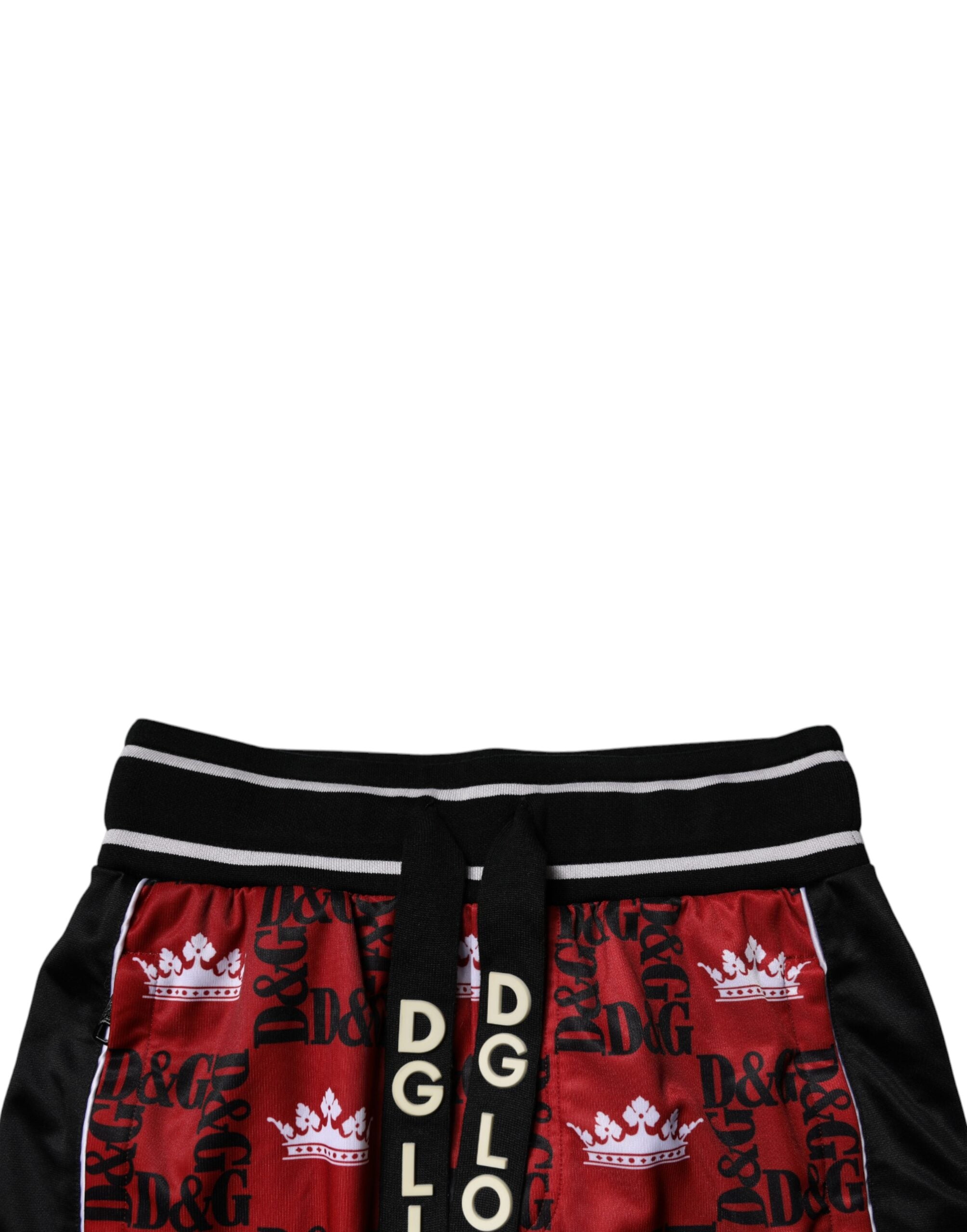 Dolce &amp; Gabbana Red Crown Logo Monogramm Herren Jogginghose