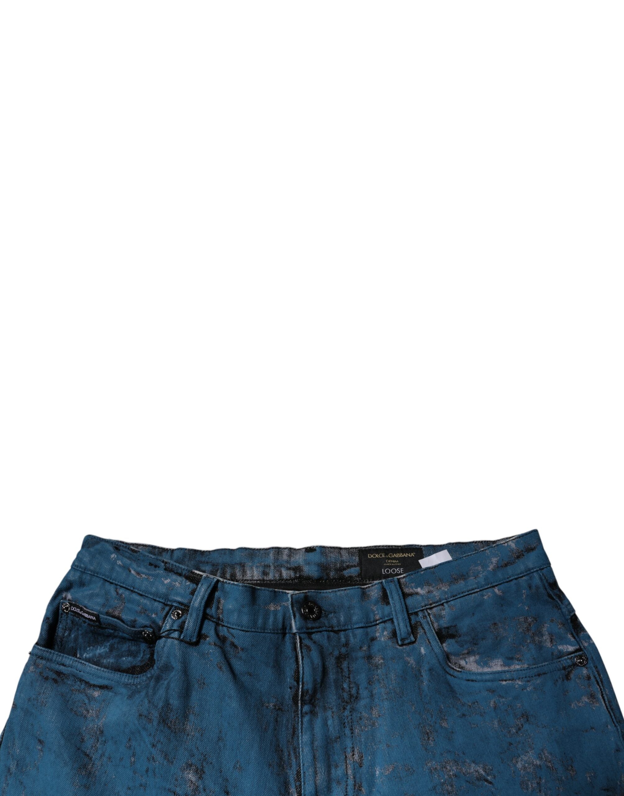 Dolce &amp; Gabbana – Skinny-Jeans aus Baumwolle in Blau mit Batikmuster für Herren
