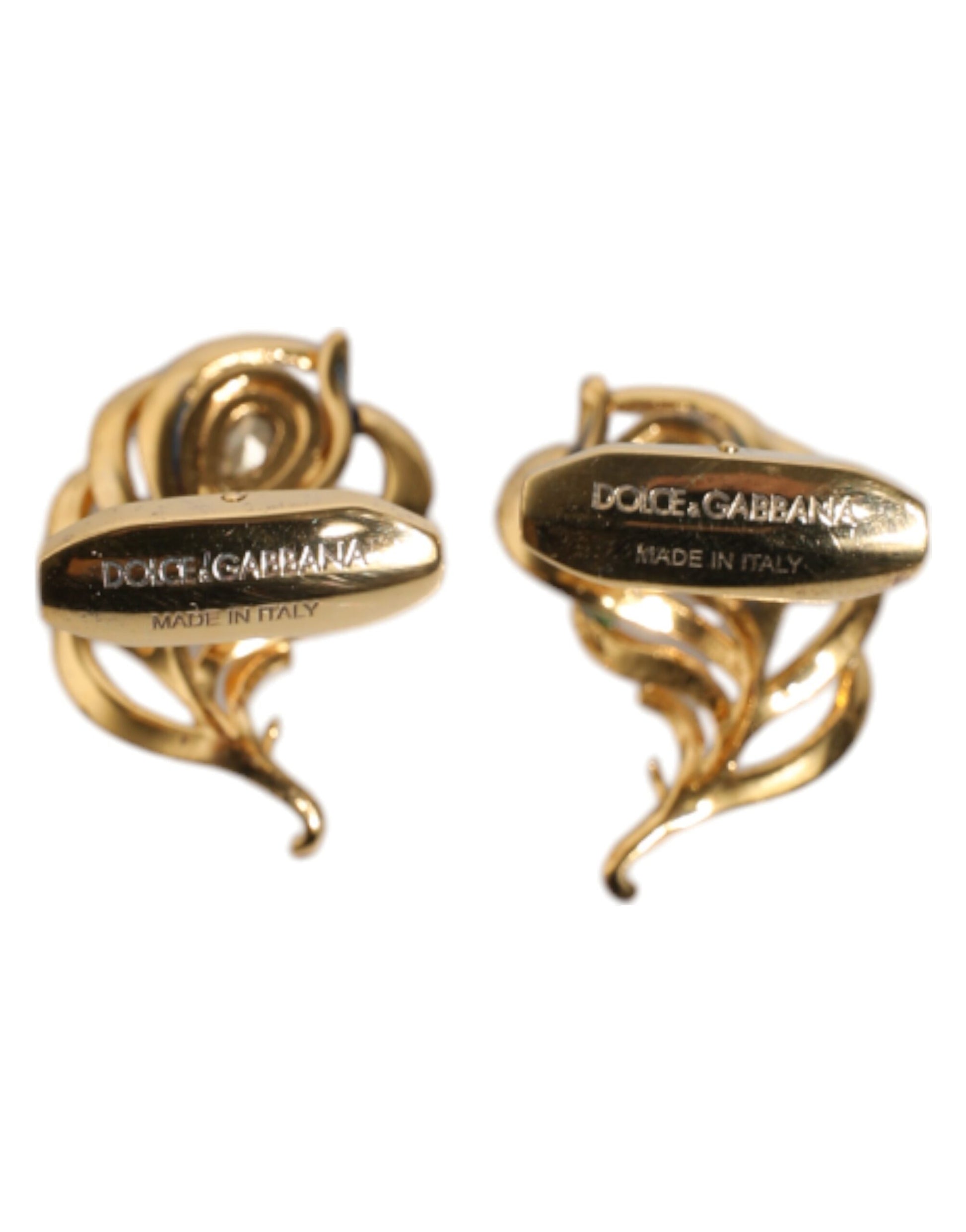 Dolce &amp; Gabbana Manschettenknopf aus 925er Sterlingsilber mit mehrfarbigen Pfauenfedern