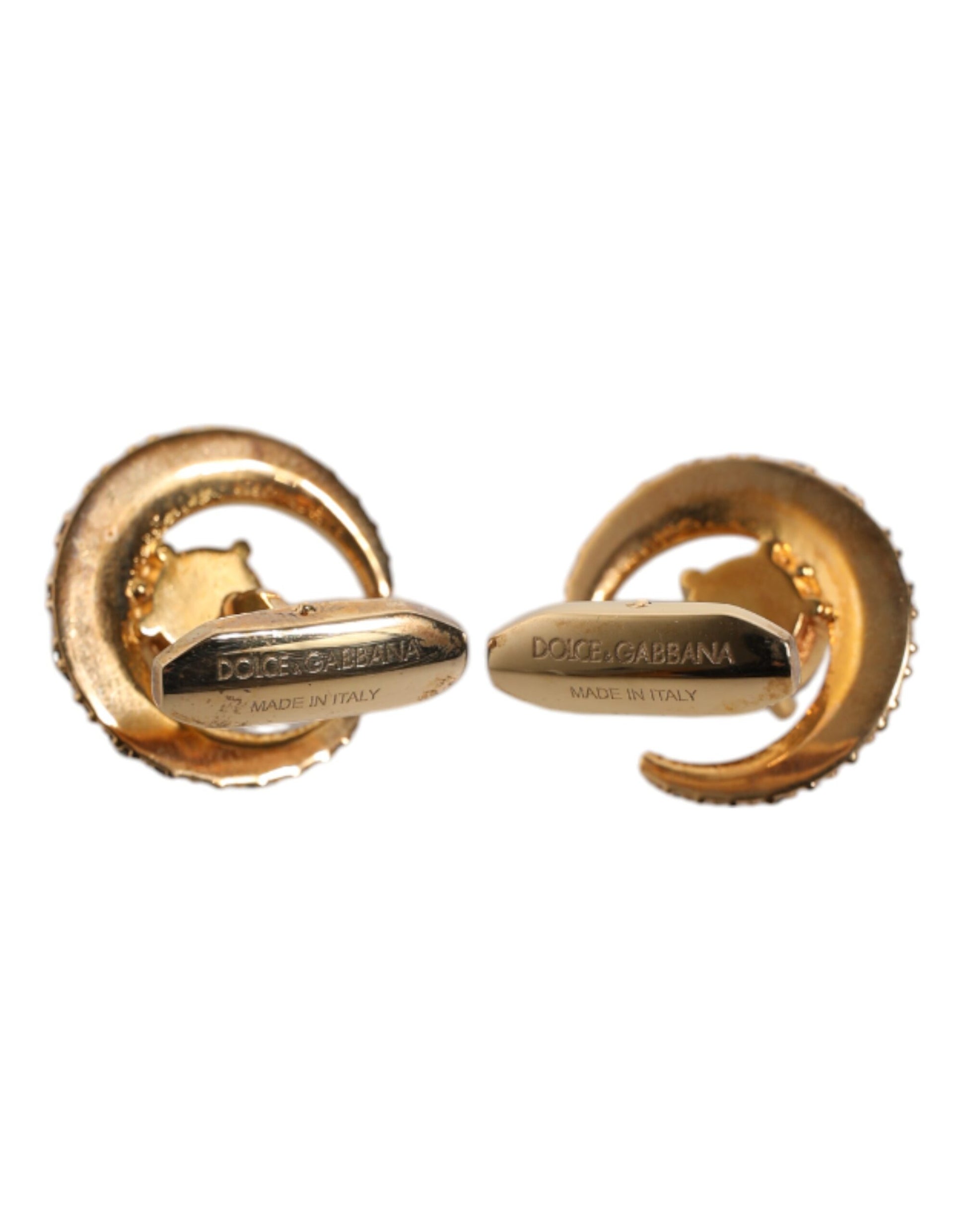 Dolce &amp; Gabbana Manschettenknopf Luna aus Messing mit Gold- und schwarzem Kristall